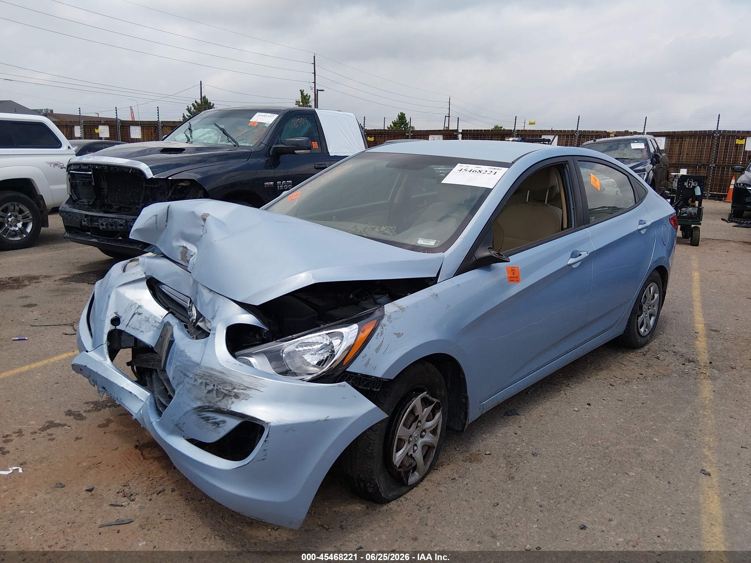 2012 Hyundai Accent Gls Blue vin: KMHCT4AE5CU109195