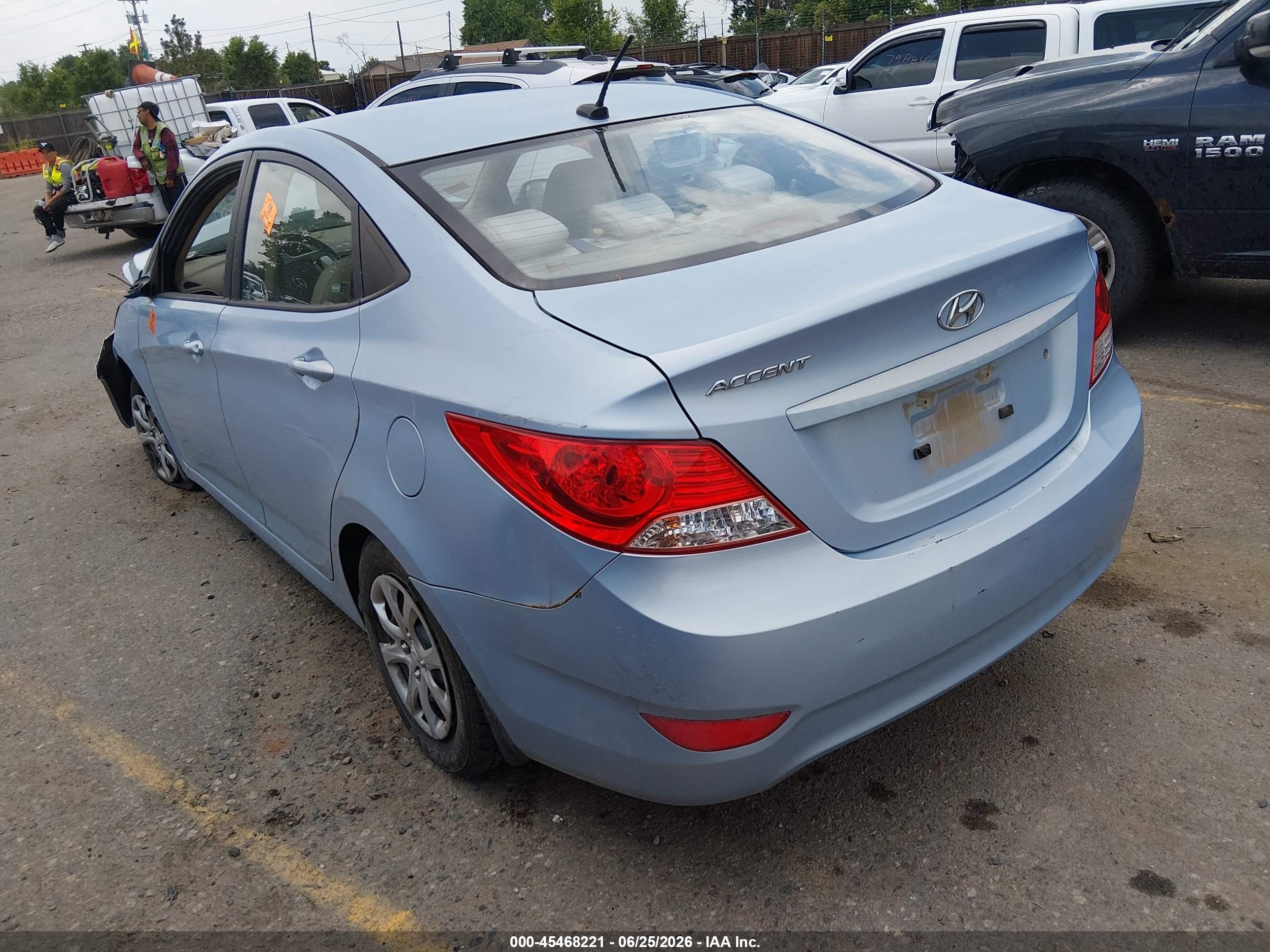 2012 Hyundai Accent Gls Blue vin: KMHCT4AE5CU109195