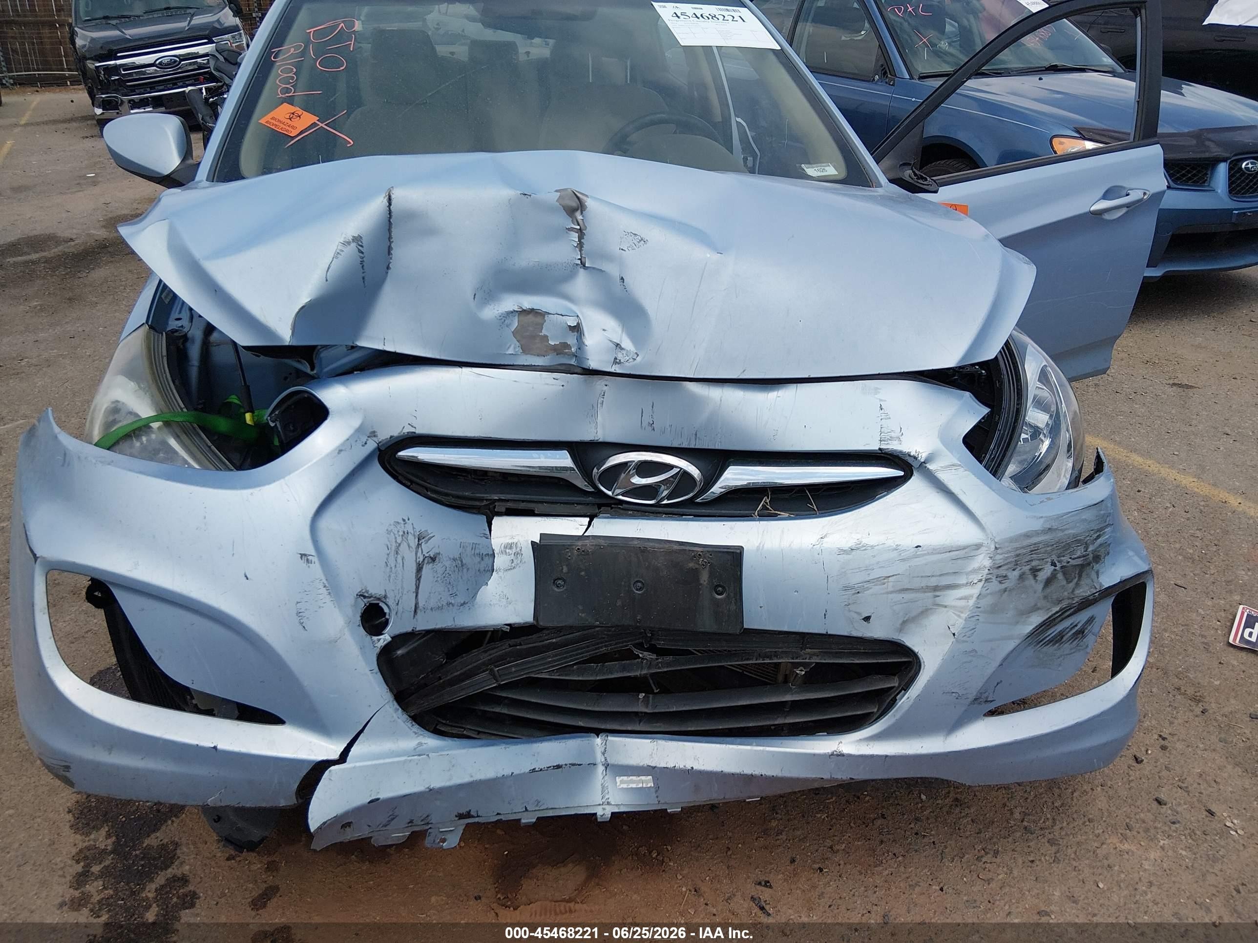 2012 Hyundai Accent Gls Blue vin: KMHCT4AE5CU109195