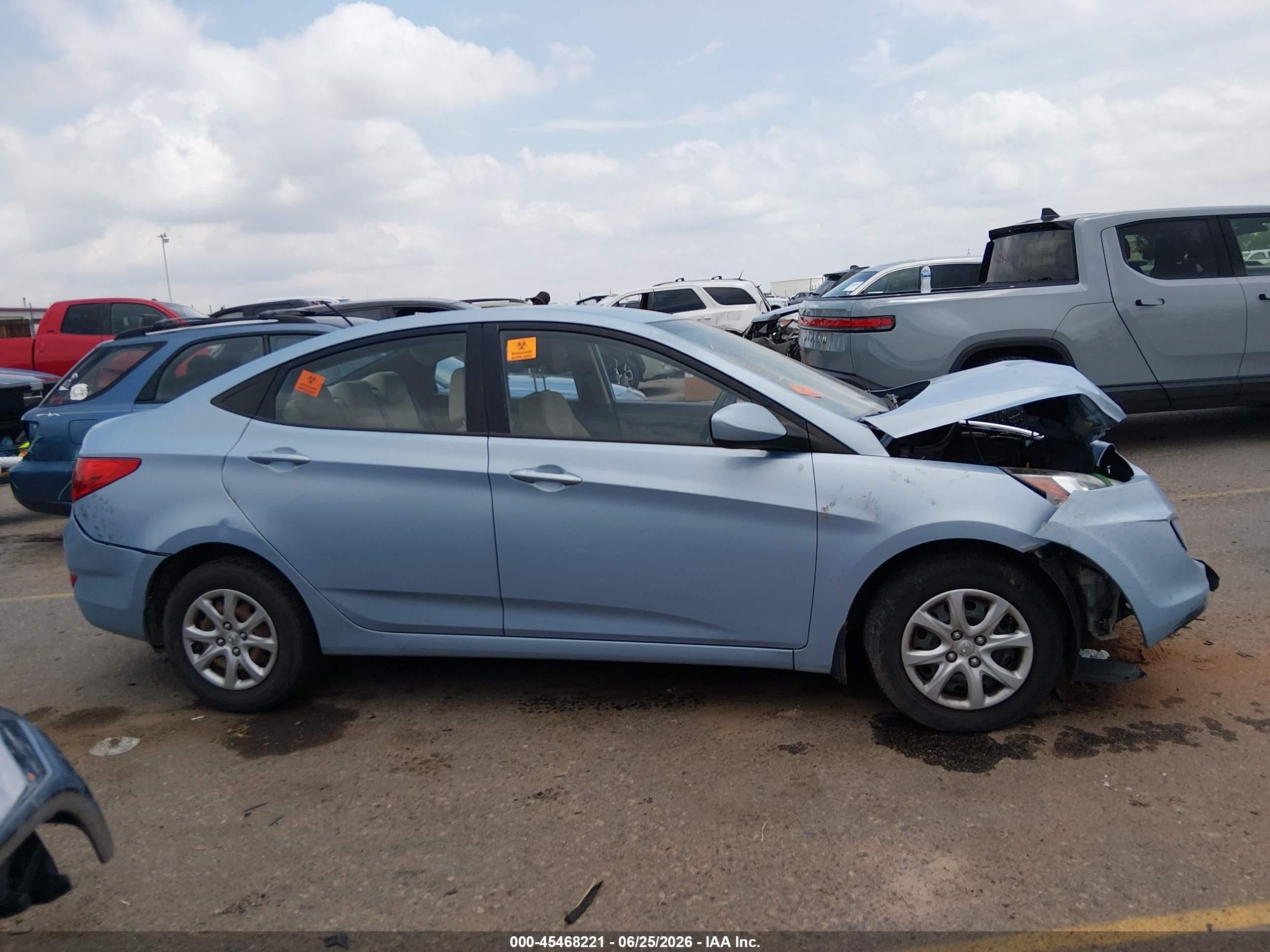 2012 Hyundai Accent Gls Blue vin: KMHCT4AE5CU109195