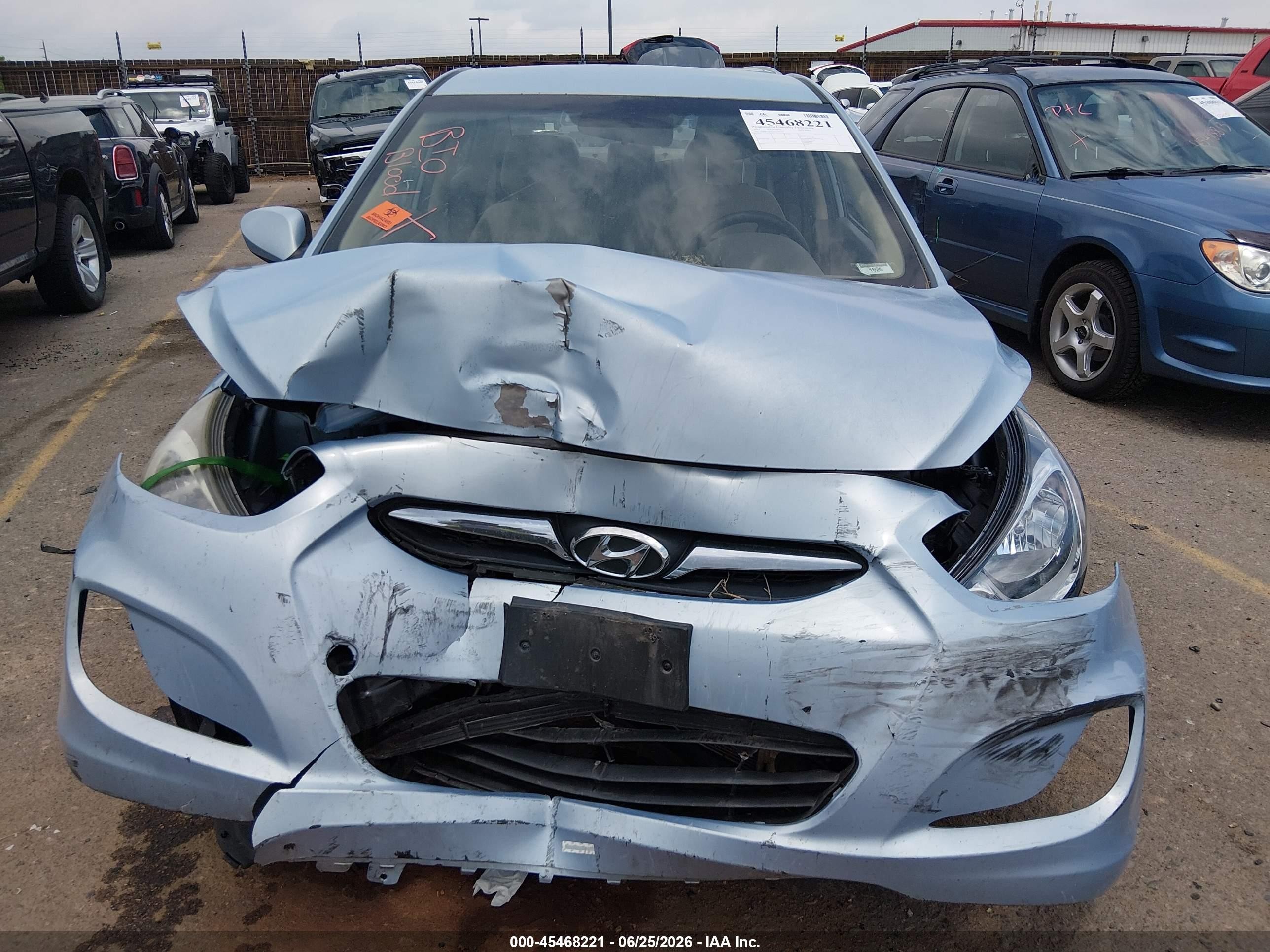 2012 Hyundai Accent Gls Blue vin: KMHCT4AE5CU109195