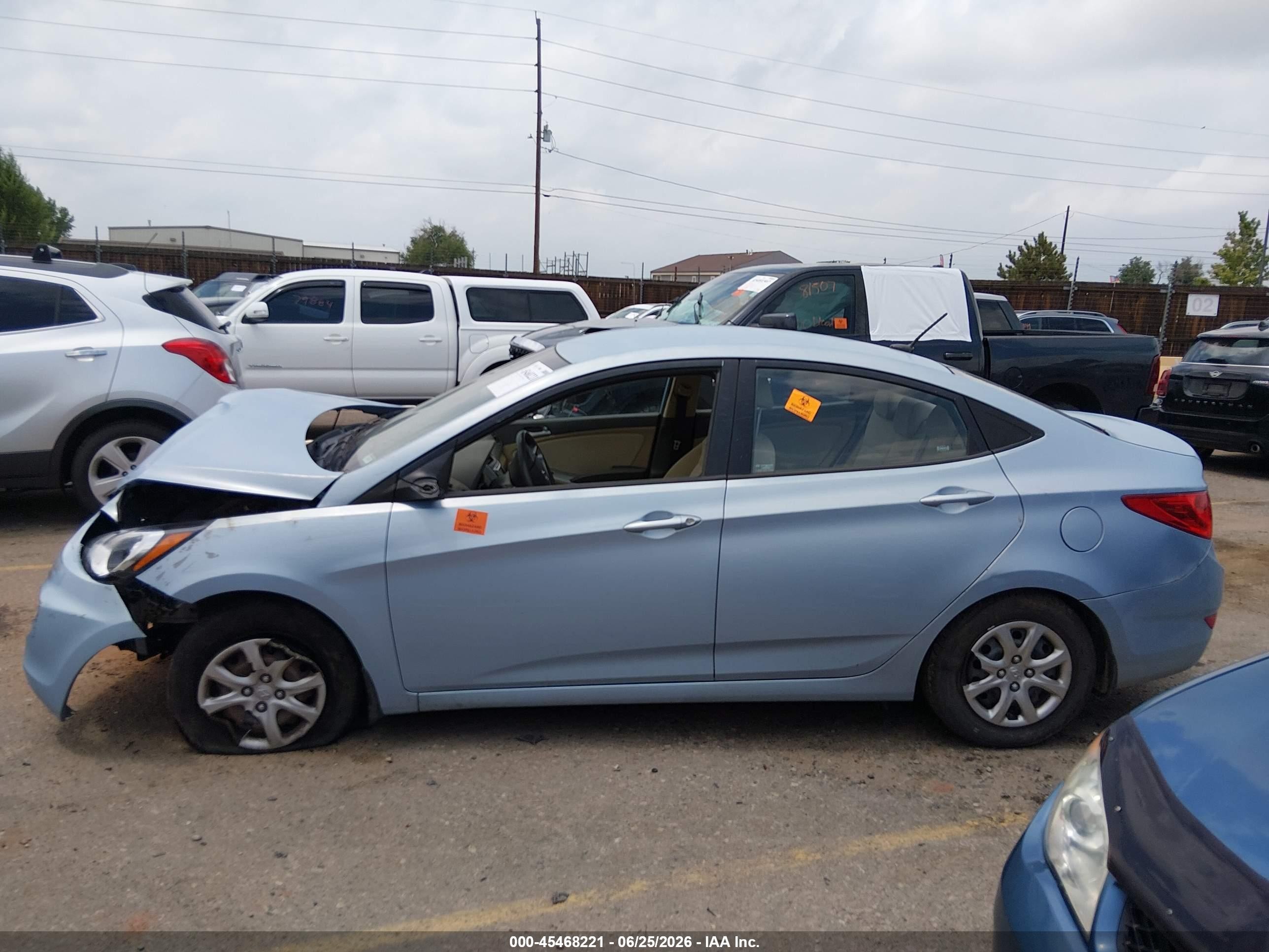 2012 Hyundai Accent Gls Blue vin: KMHCT4AE5CU109195