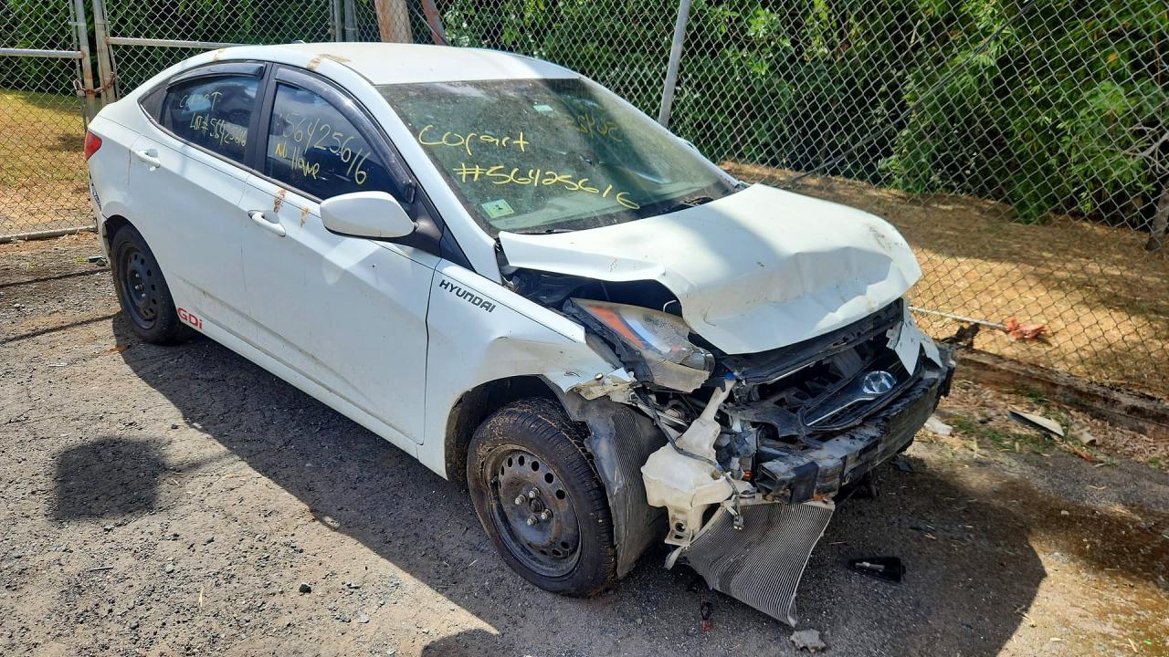 2012 Hyundai Accent Gls White vin: KMHCT4AE5CU123646