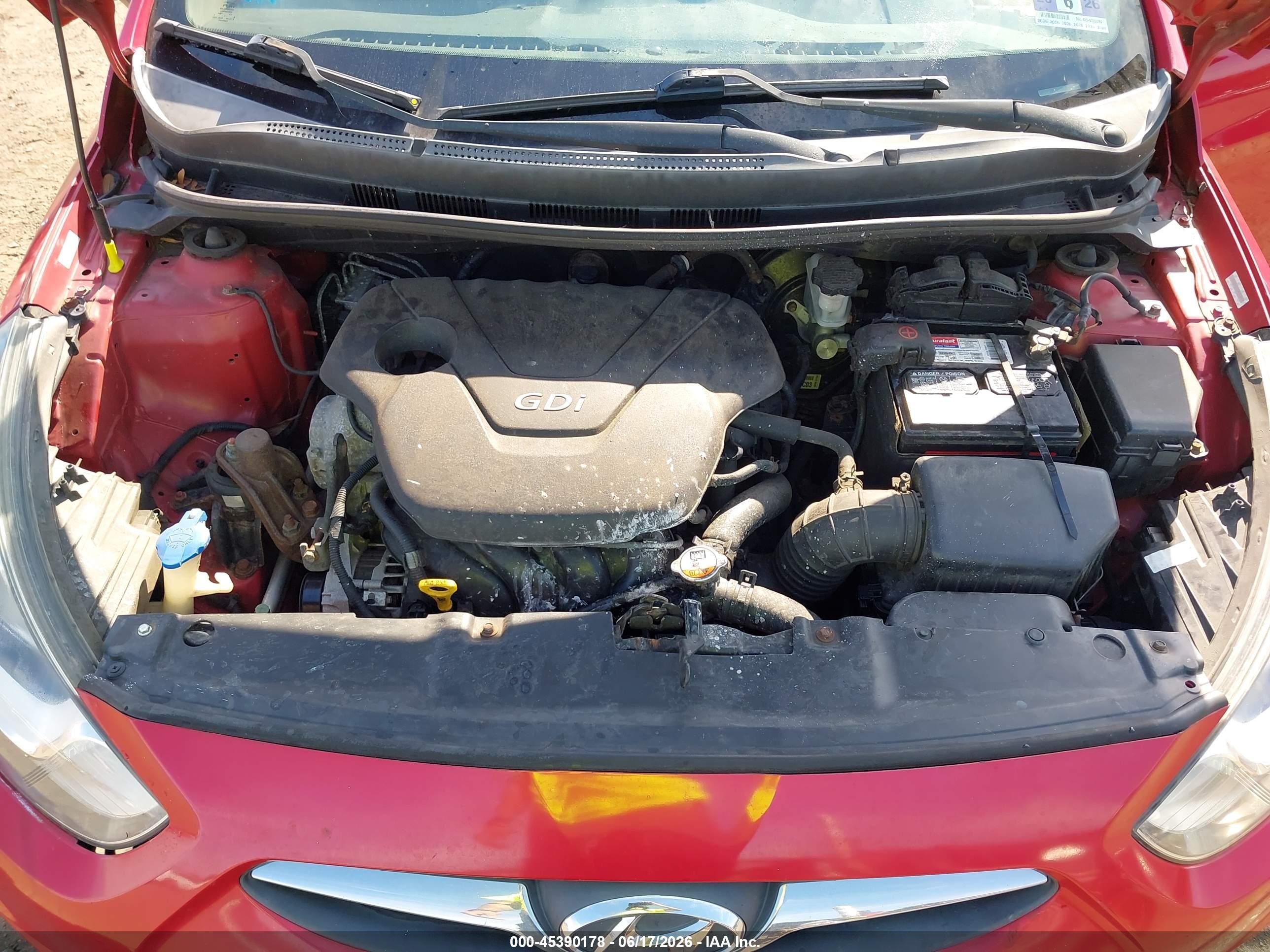 2012 Hyundai Accent Gls Red vin: KMHCT4AE5CU127051