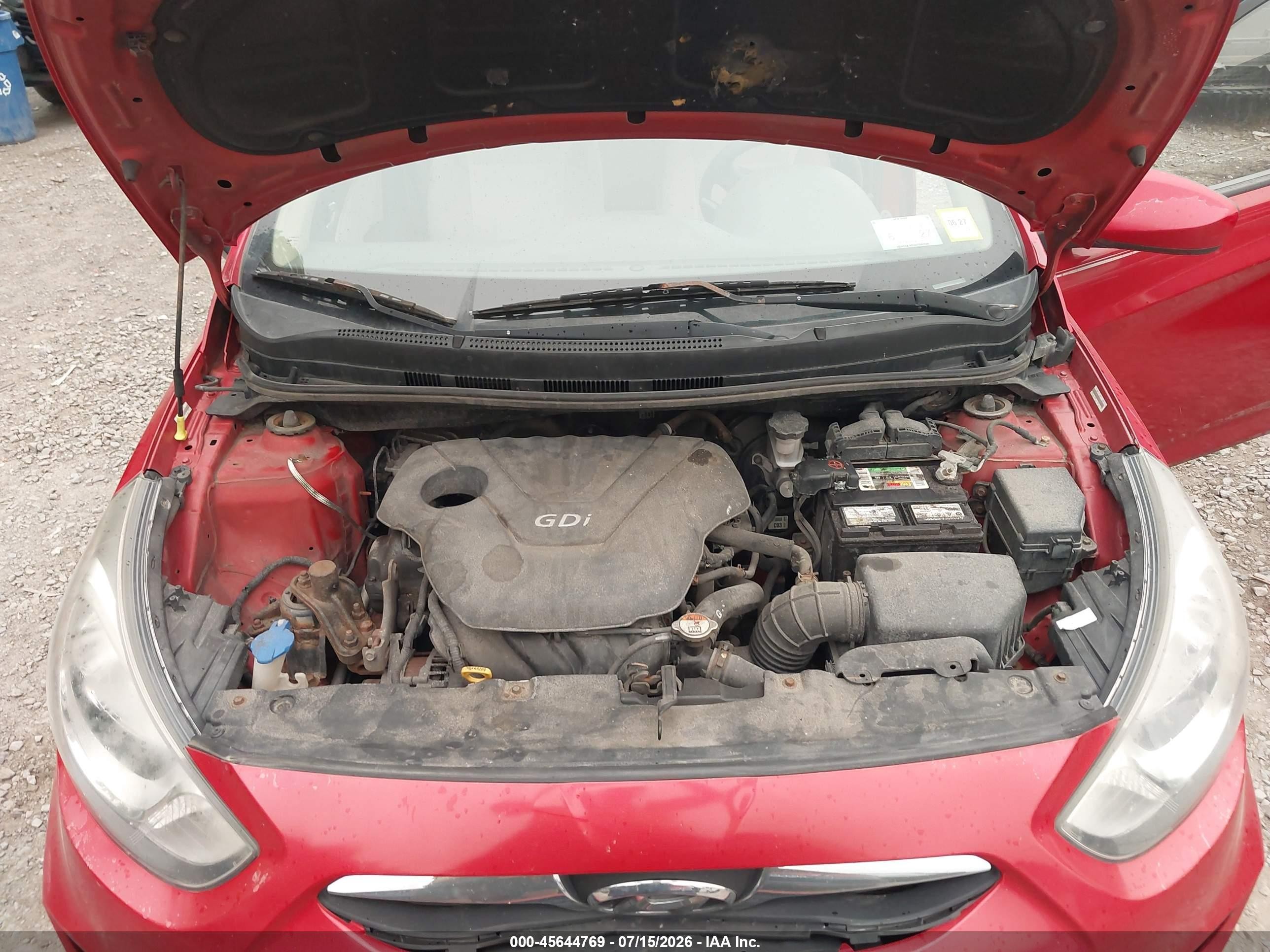 2012 Hyundai Accent Gls Red vin: KMHCT4AE5CU195351