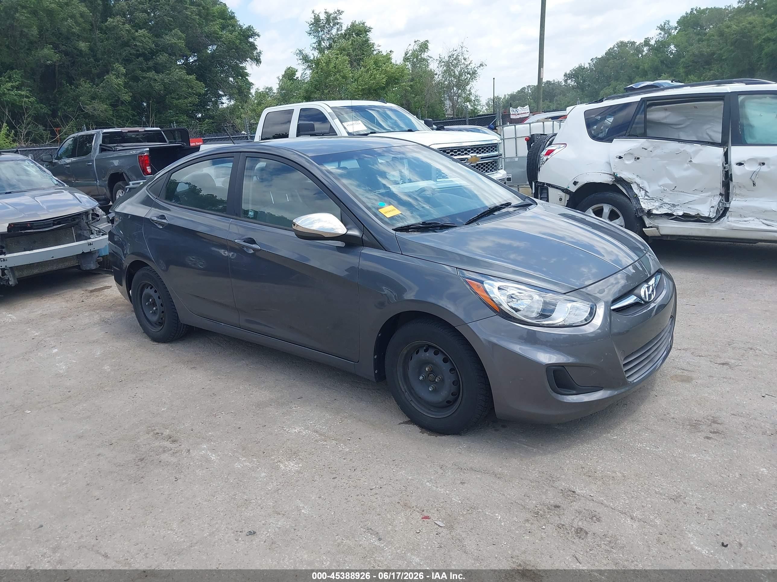 2012 Hyundai Accent Gls Gray vin: KMHCT4AE5CU253622