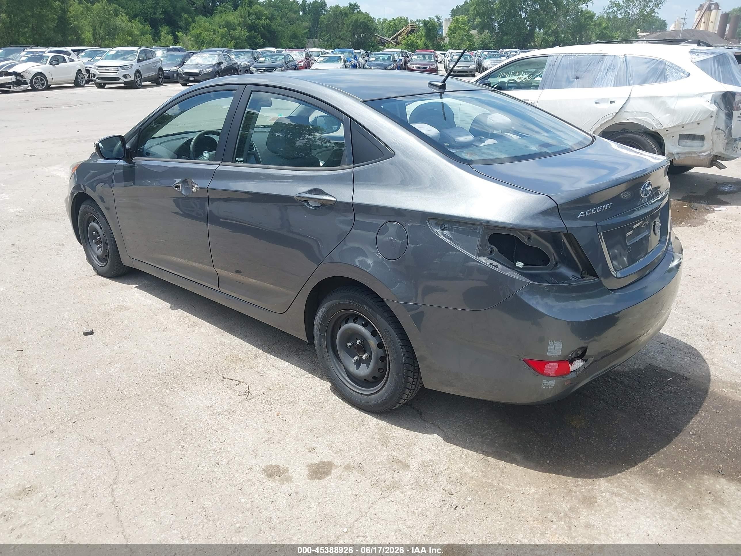 2012 Hyundai Accent Gls Gray vin: KMHCT4AE5CU253622