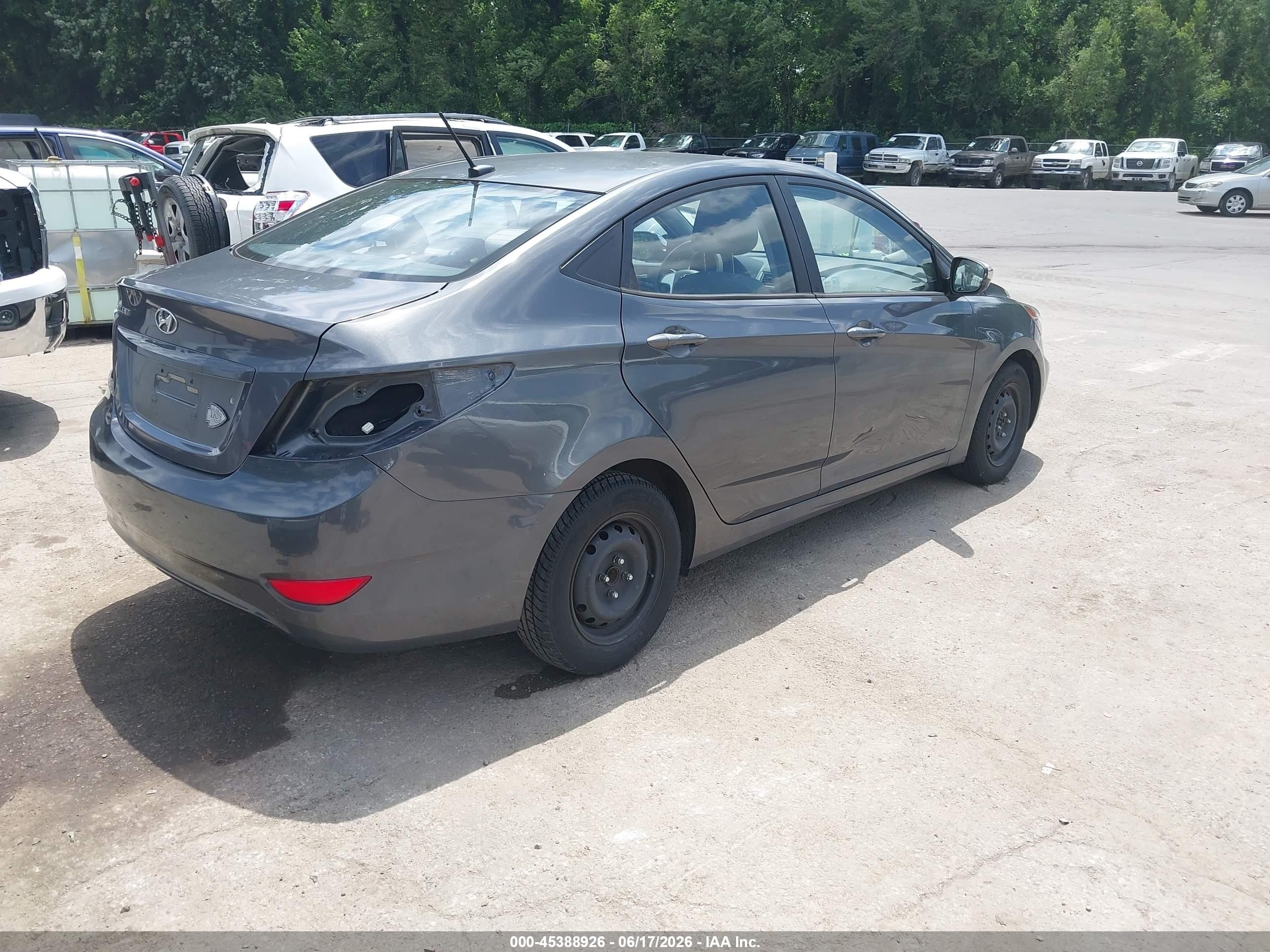 2012 Hyundai Accent Gls Gray vin: KMHCT4AE5CU253622