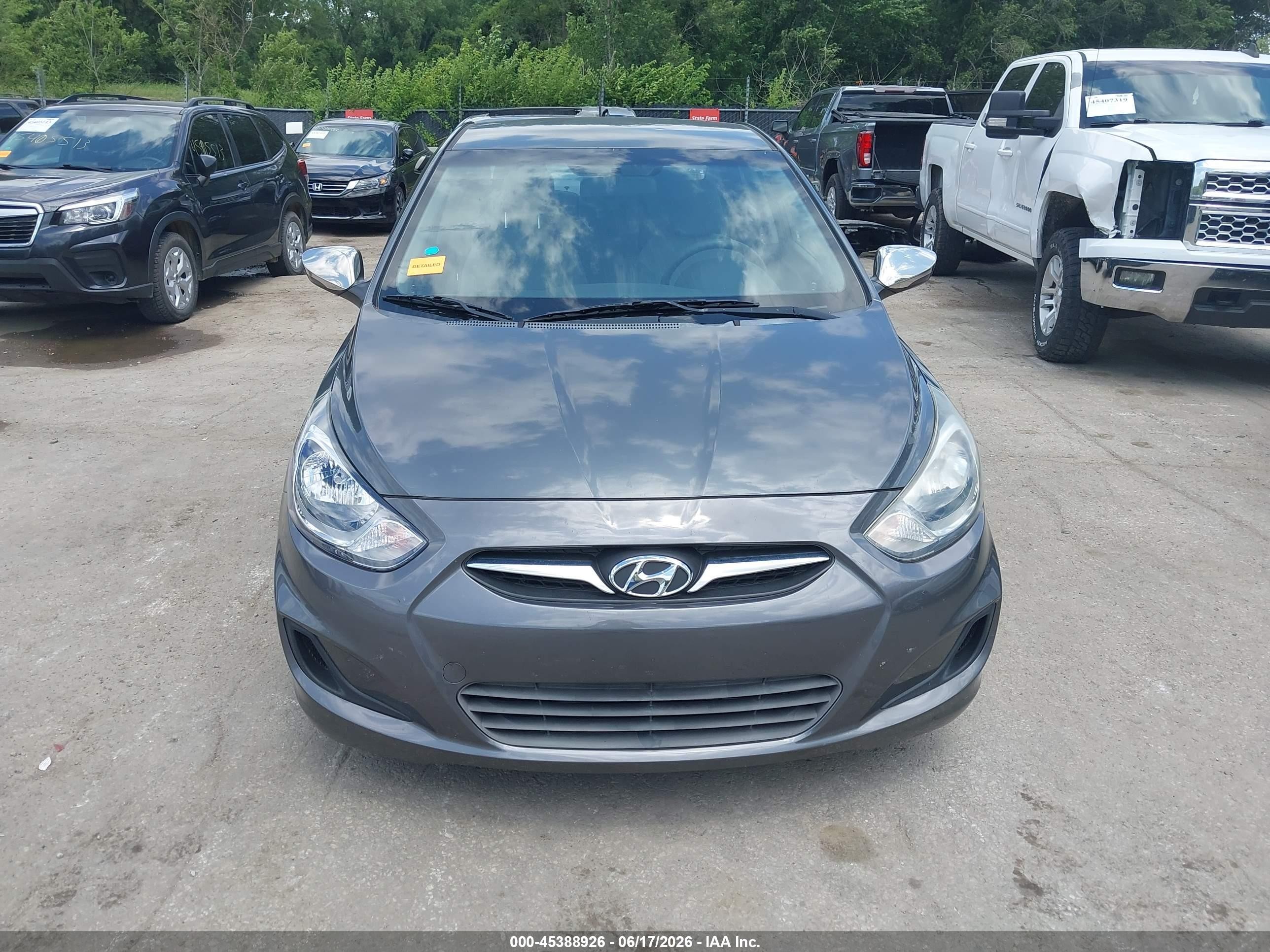 2012 Hyundai Accent Gls Gray vin: KMHCT4AE5CU253622