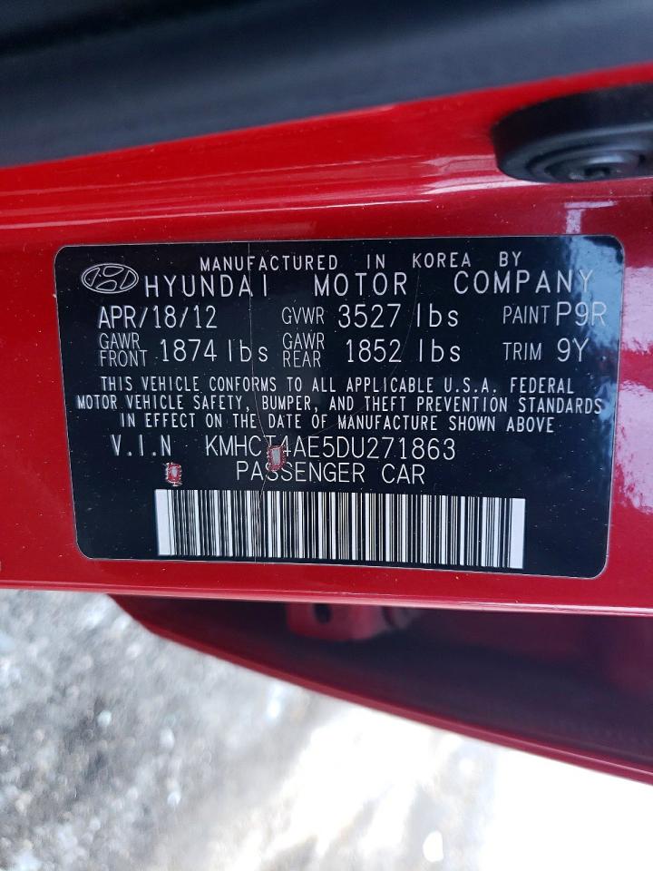 2013 Hyundai Accent Gls Red vin: KMHCT4AE5DU271863