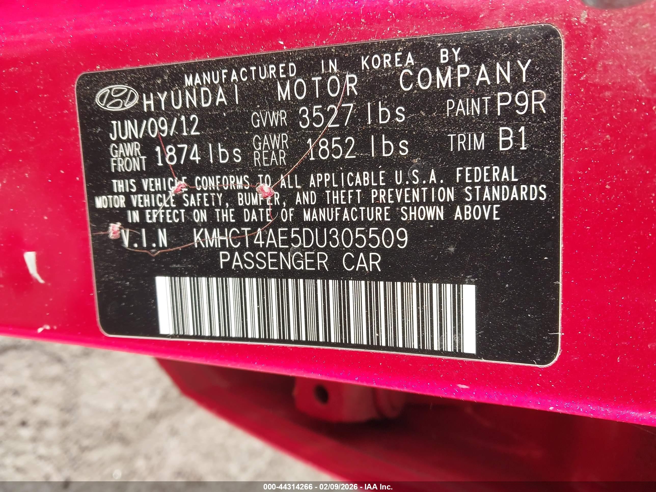 2013 Hyundai Accent Gls Red vin: KMHCT4AE5DU305509