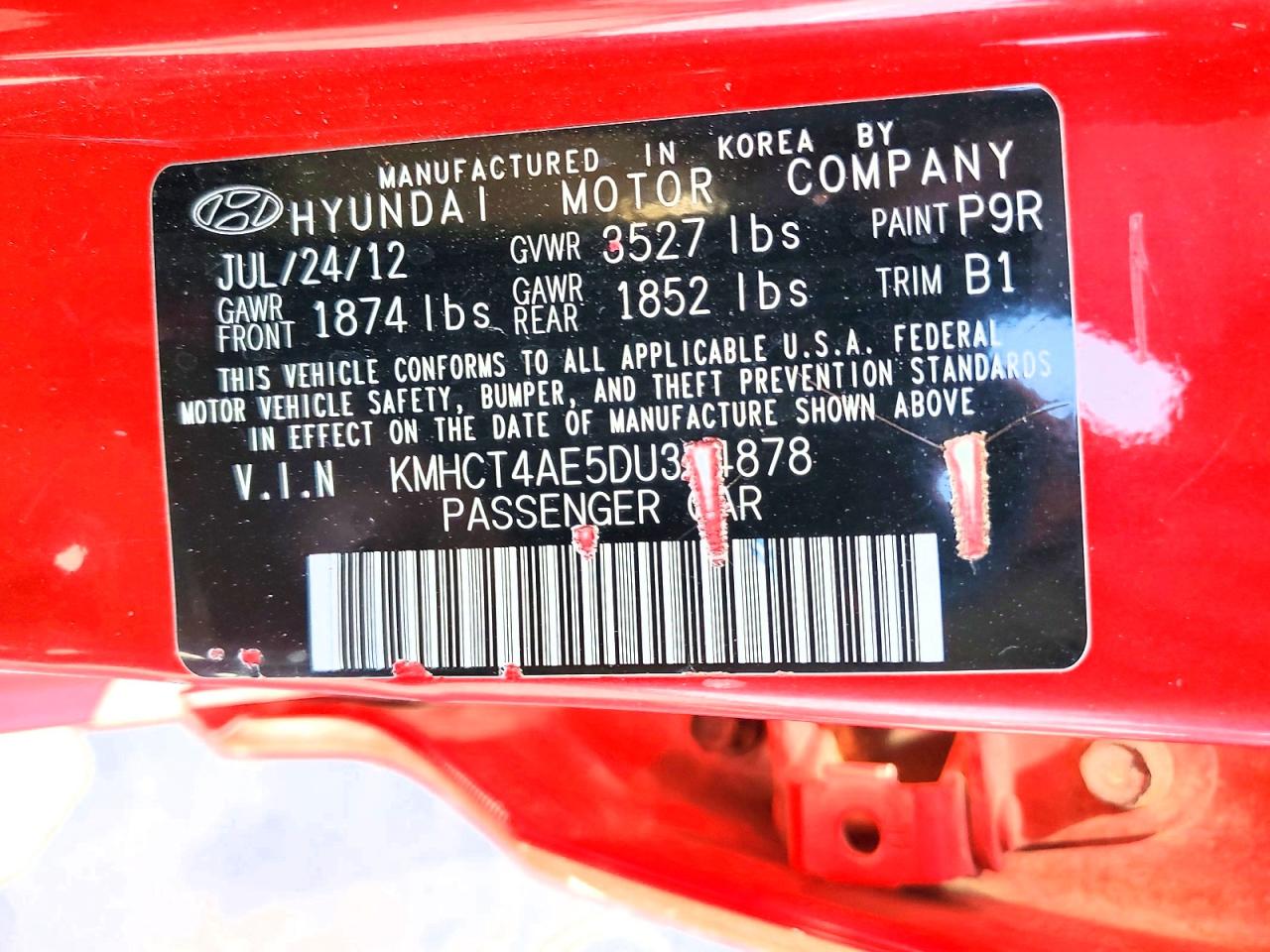 2013 Hyundai Accent Gls Red vin: KMHCT4AE5DU334878