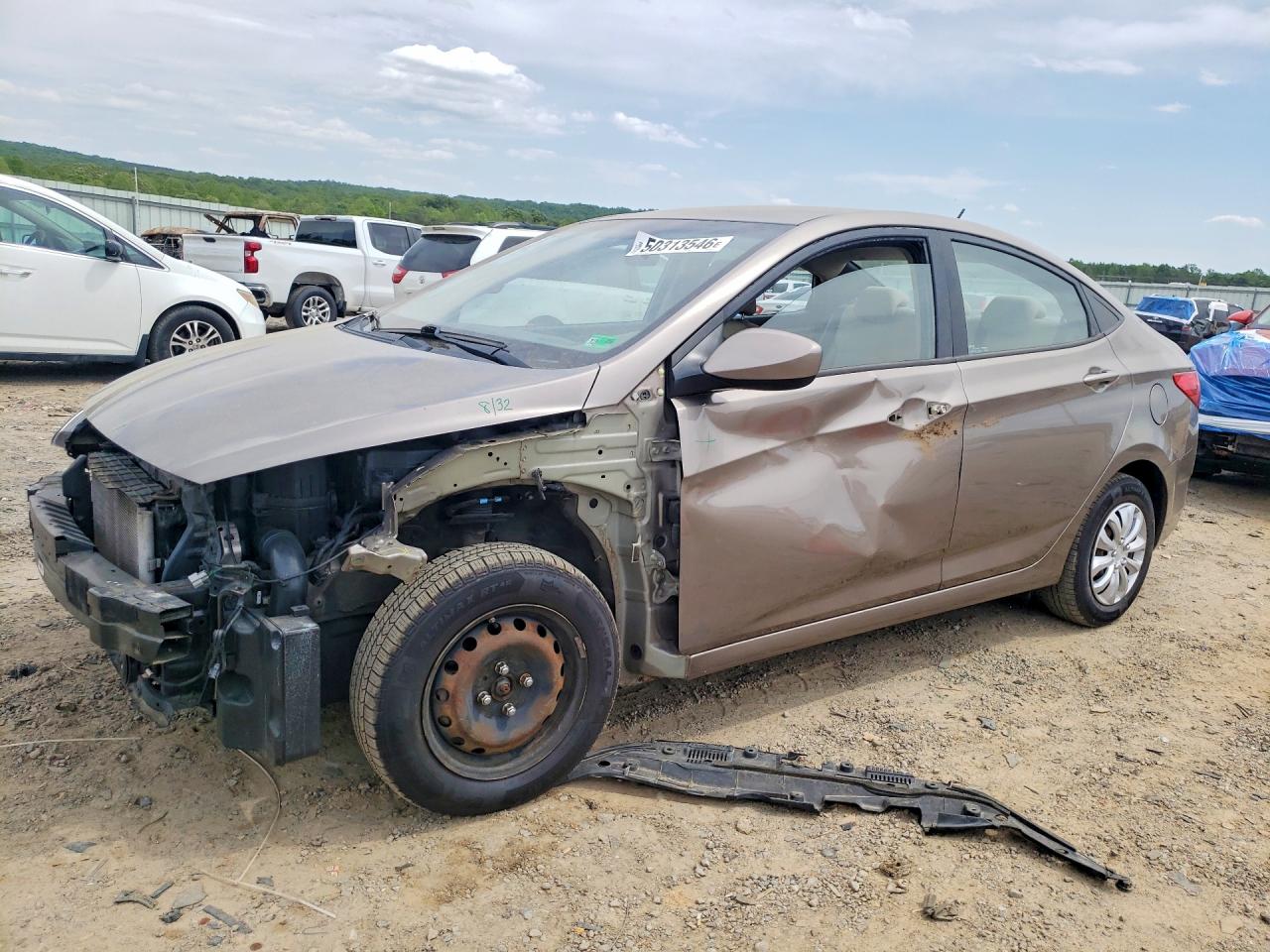 2013 Hyundai Accent Gls Желто-коричневый vin: KMHCT4AE5DU486935