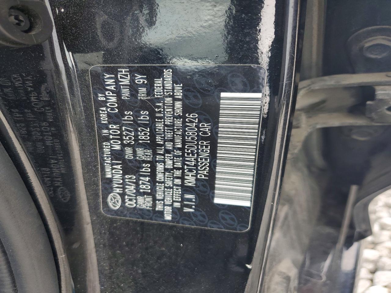 2013 Hyundai Accent Gls Black vin: KMHCT4AE5DU580426