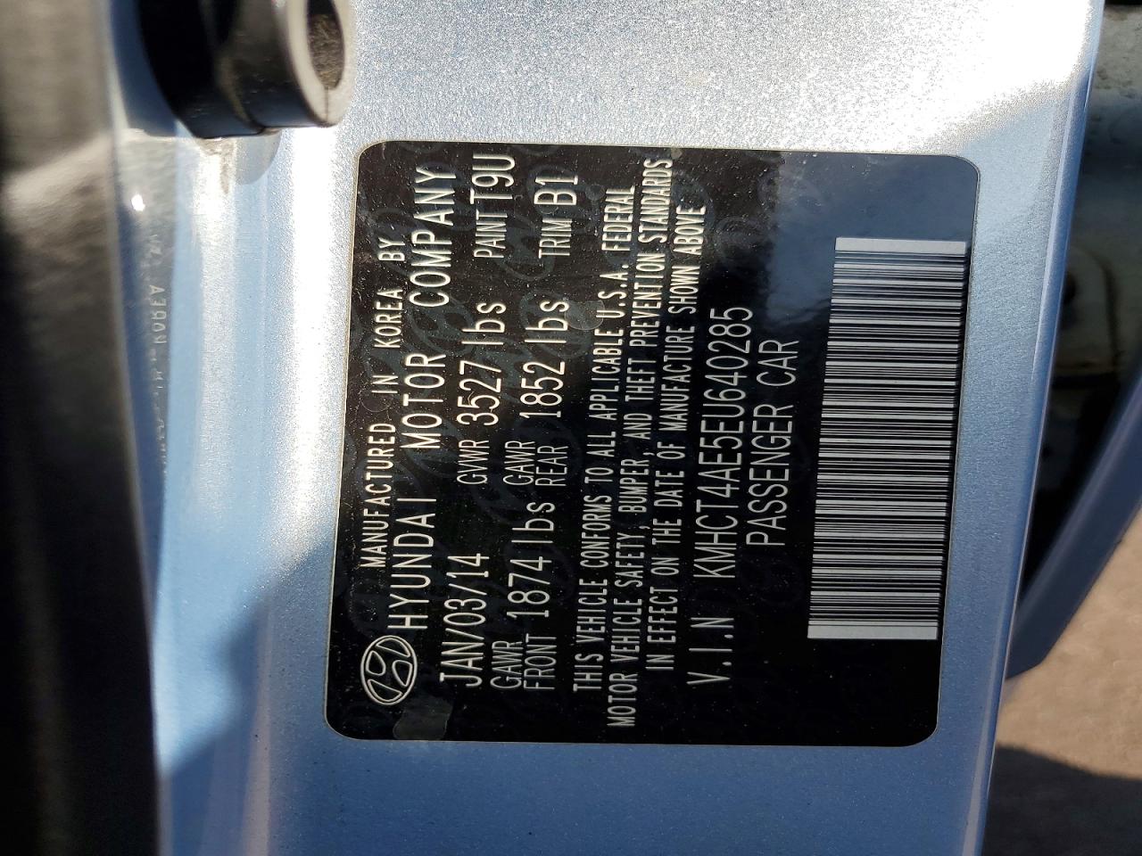 2014 Hyundai Accent Gls Blue vin: KMHCT4AE5EU640285
