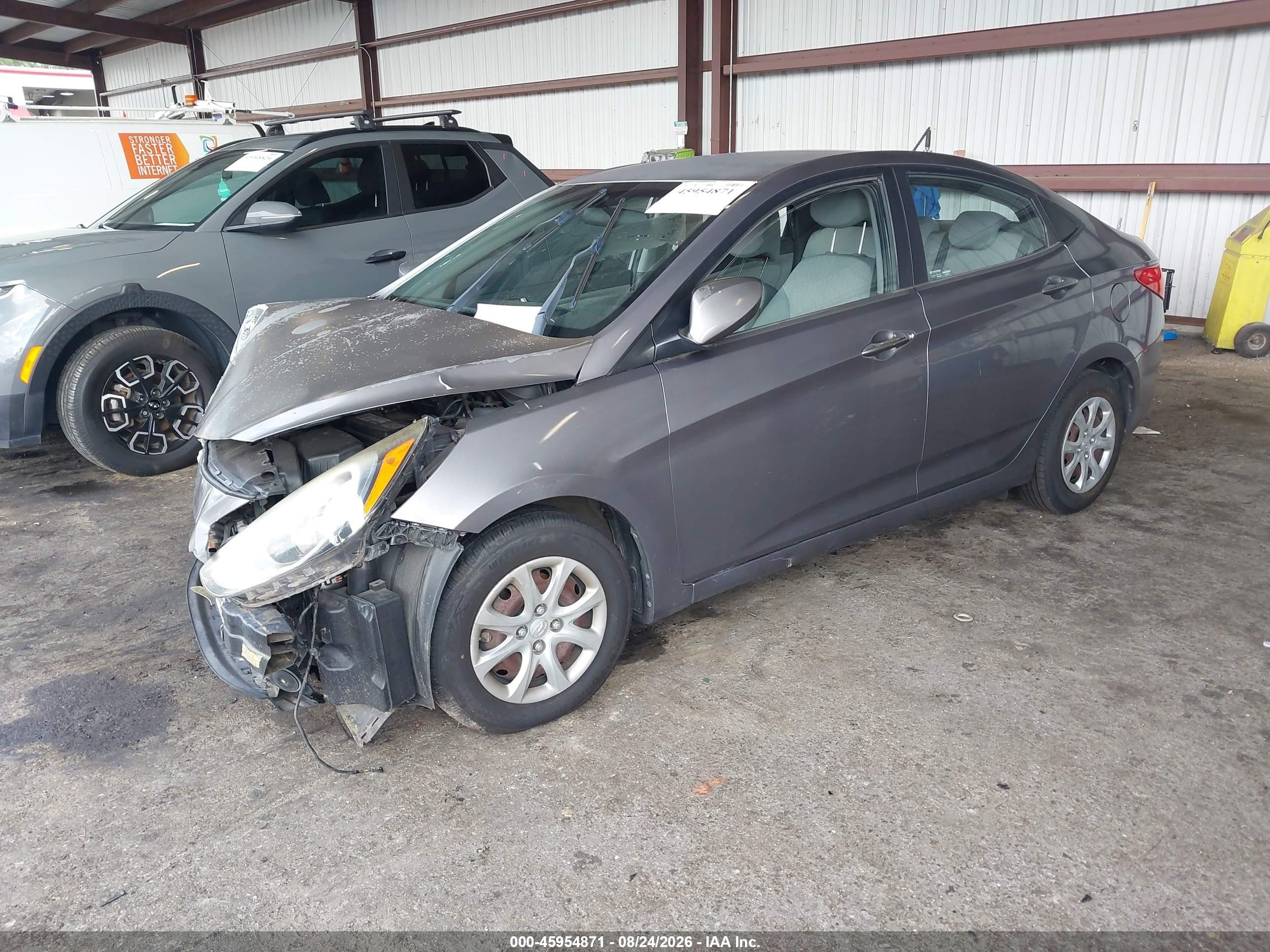 2014 Hyundai Accent Gls Gray vin: KMHCT4AE5EU664120