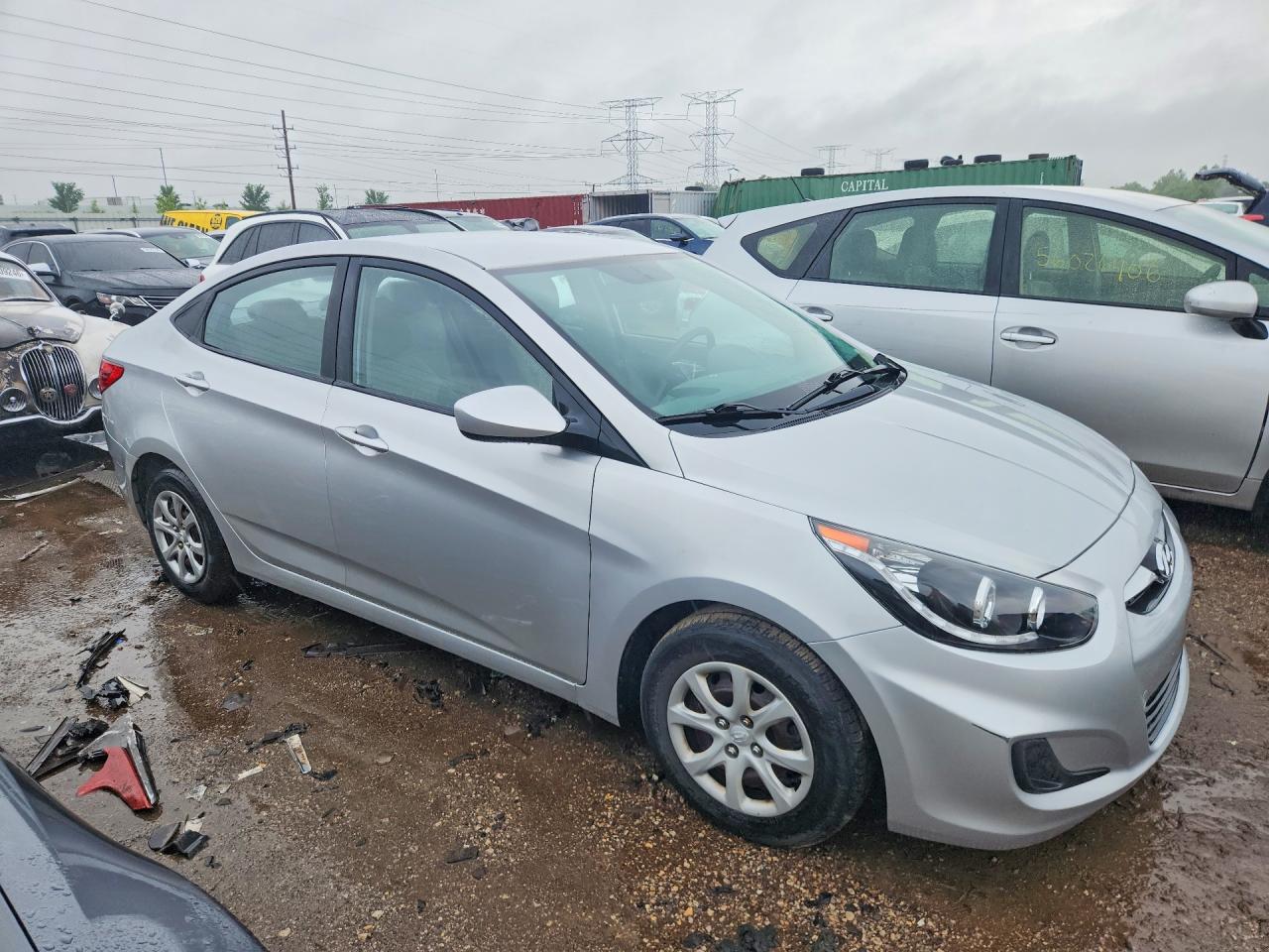 2014 Hyundai Accent Gls Silver vin: KMHCT4AE5EU668412