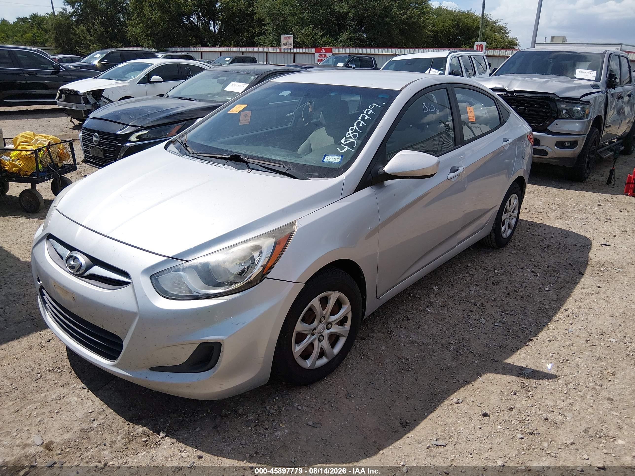 2014 Hyundai Accent Gls Gray vin: KMHCT4AE5EU749989