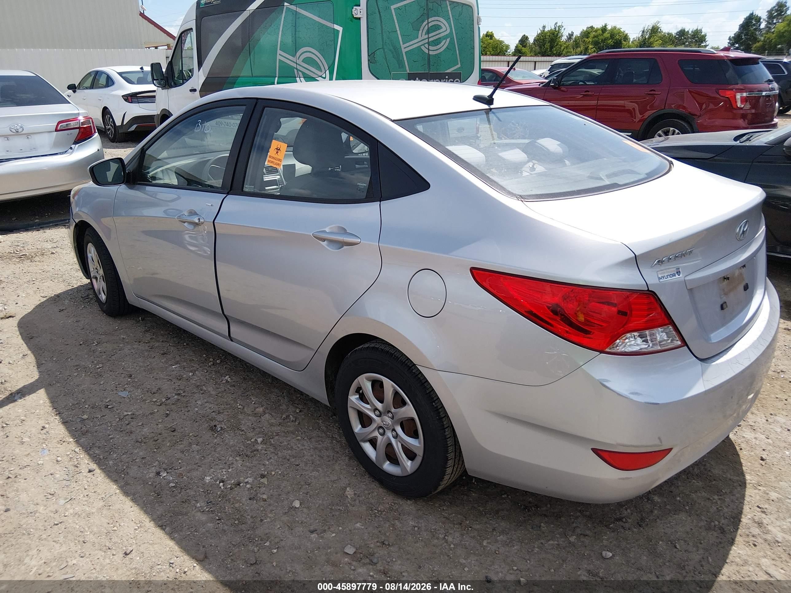 2014 Hyundai Accent Gls Gray vin: KMHCT4AE5EU749989