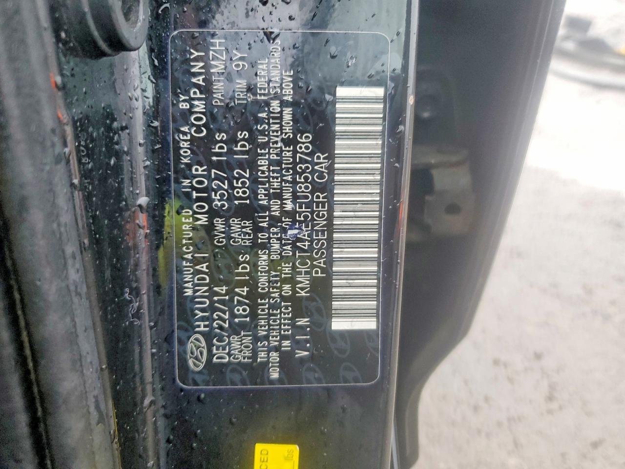 2015 Hyundai Accent Gls Black vin: KMHCT4AE5FU853786