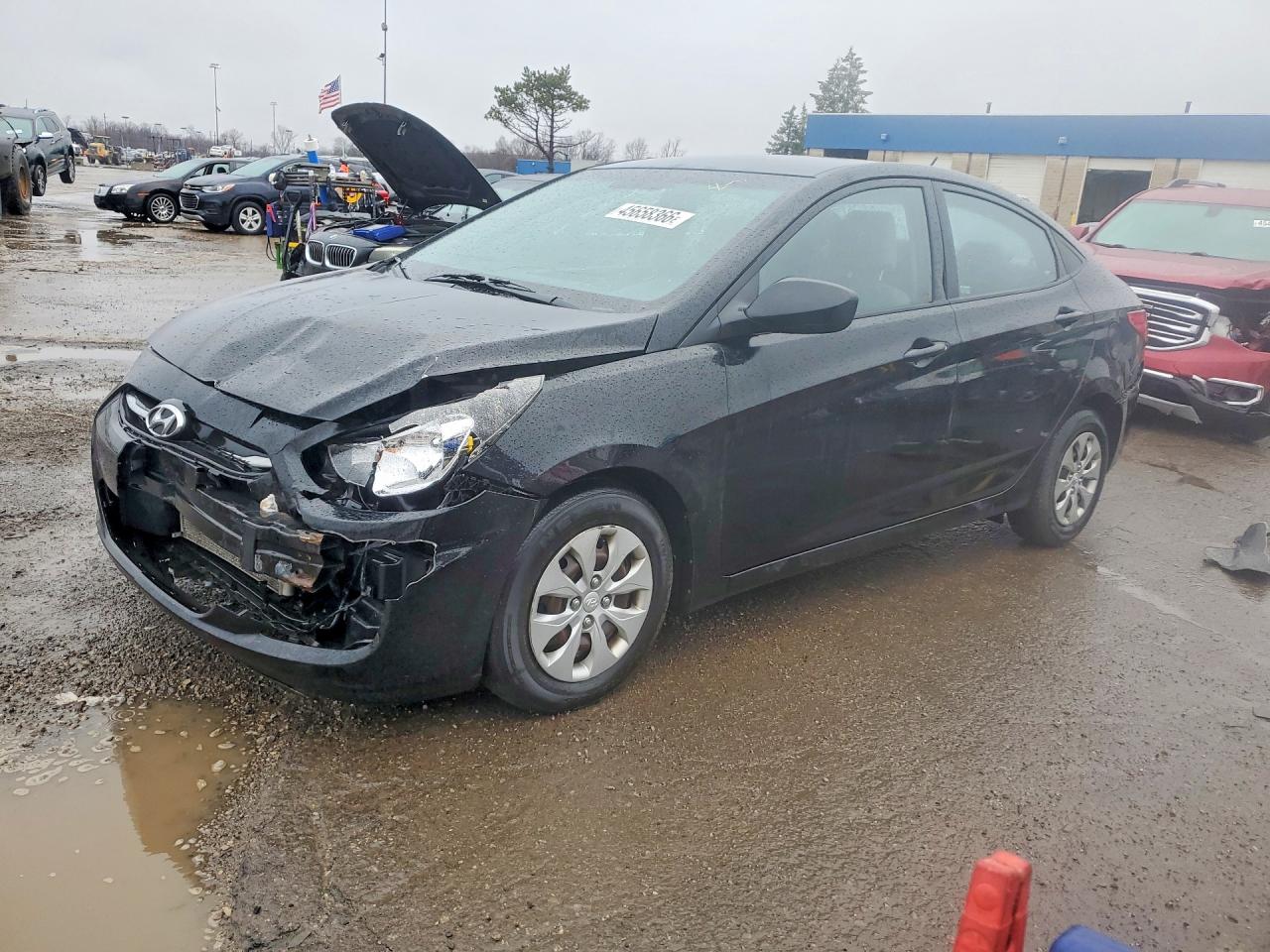 2015 Hyundai Accent Gls Black vin: KMHCT4AE5FU853786
