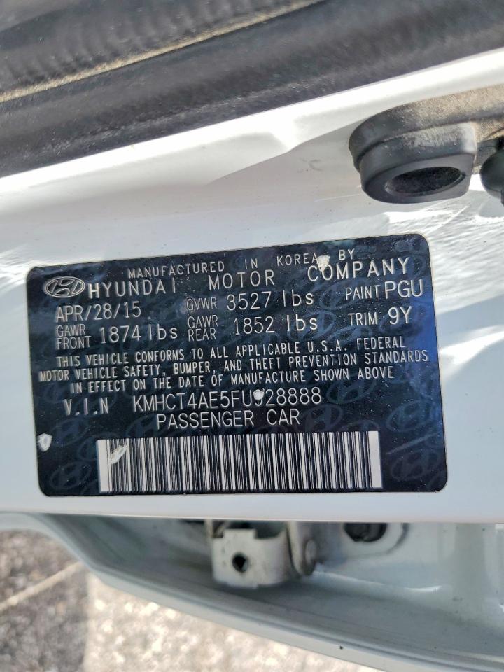 2015 Hyundai Accent Gls White vin: KMHCT4AE5FU928888