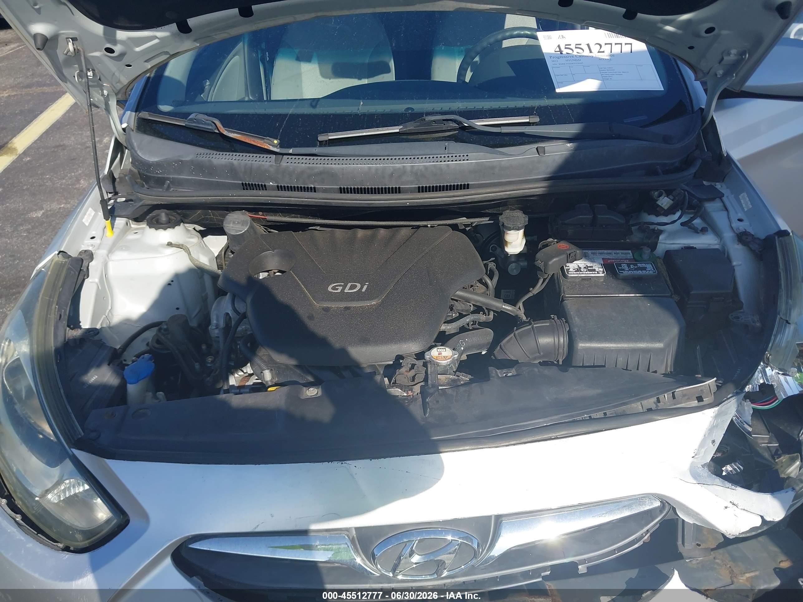2012 Hyundai Accent Gls Gray vin: KMHCT4AE6CU116107