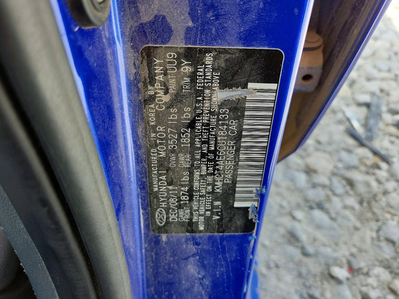 2012 Hyundai Accent Gls Blue vin: KMHCT4AE6CU184133