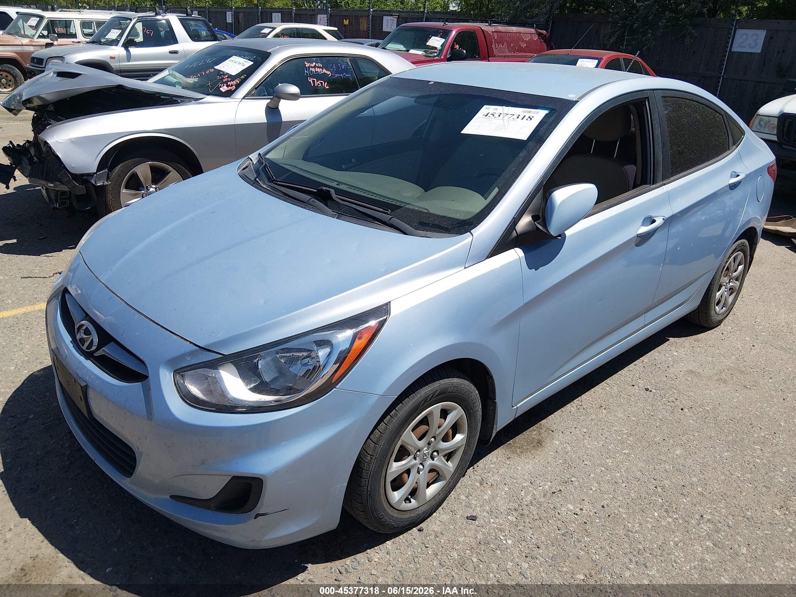 2012 Hyundai Accent Gls Light Blue vin: KMHCT4AE6CU200735