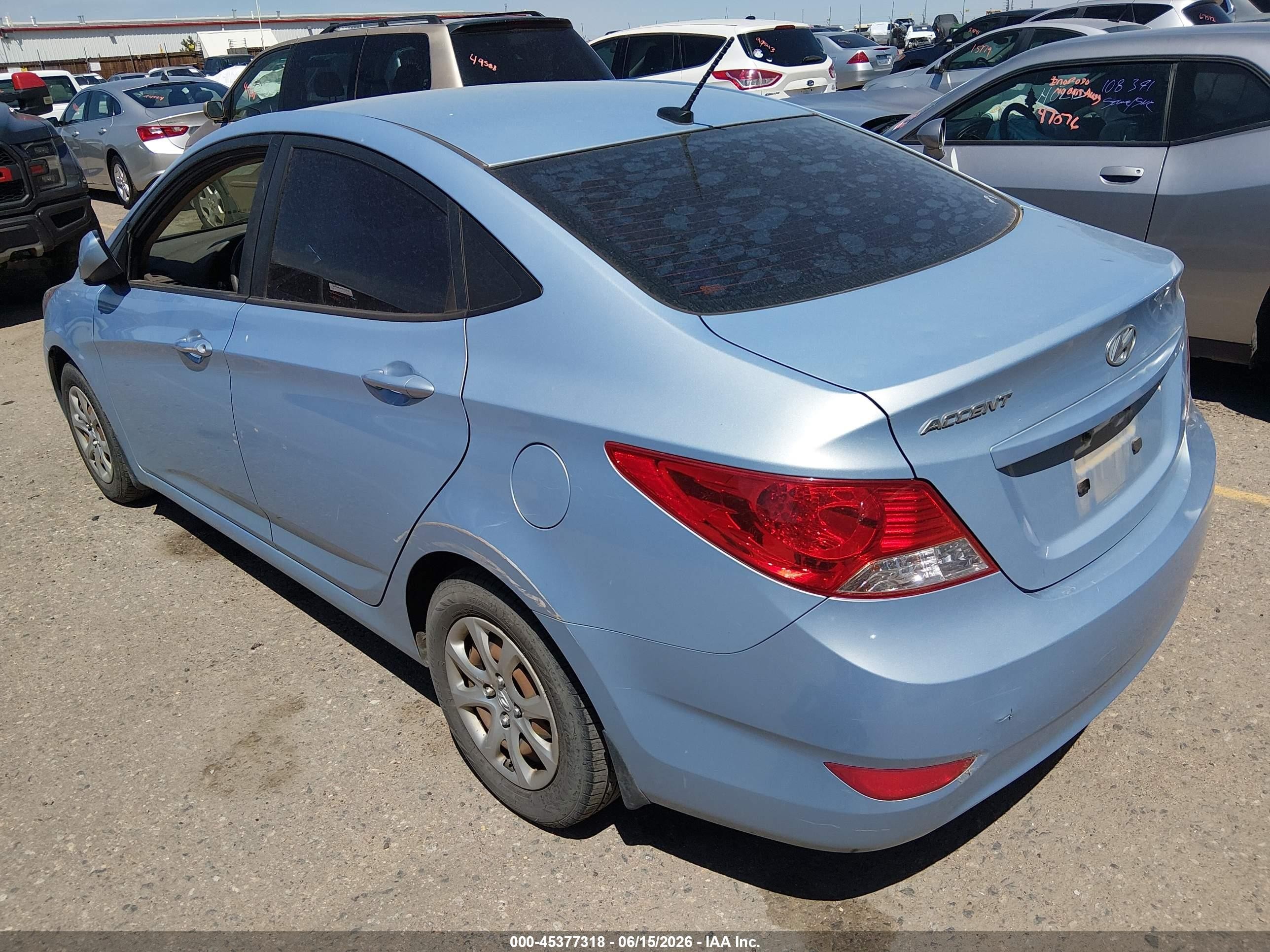 2012 Hyundai Accent Gls Light Blue vin: KMHCT4AE6CU200735
