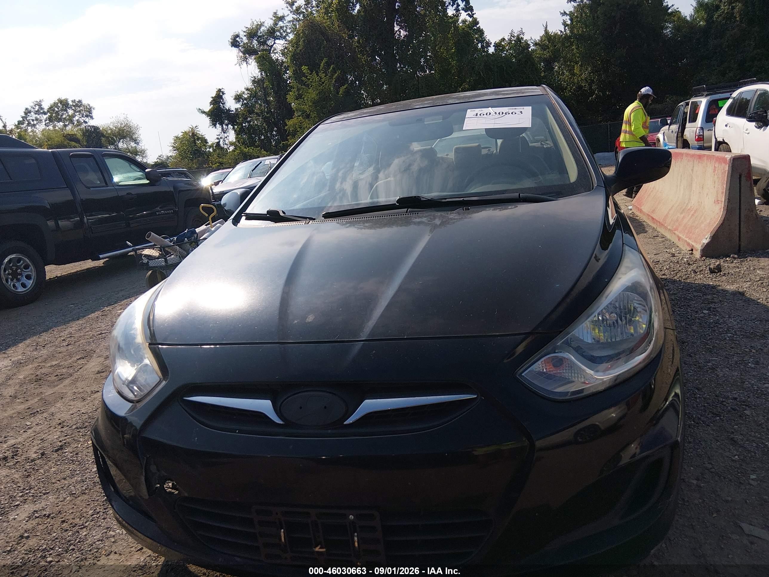 2012 Hyundai Accent Gls Черный vin: KMHCT4AE6CU204896