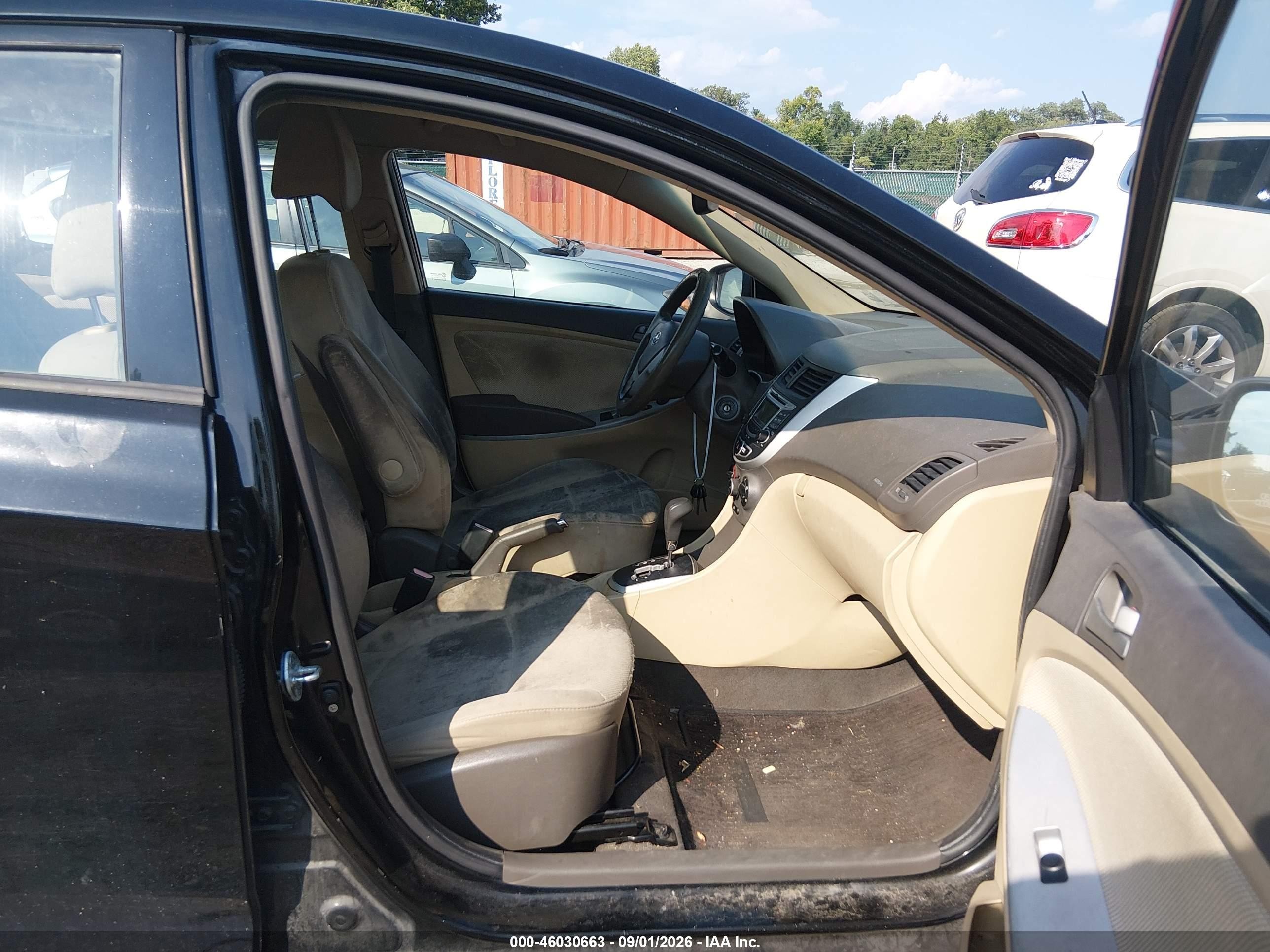 2012 Hyundai Accent Gls Черный vin: KMHCT4AE6CU204896