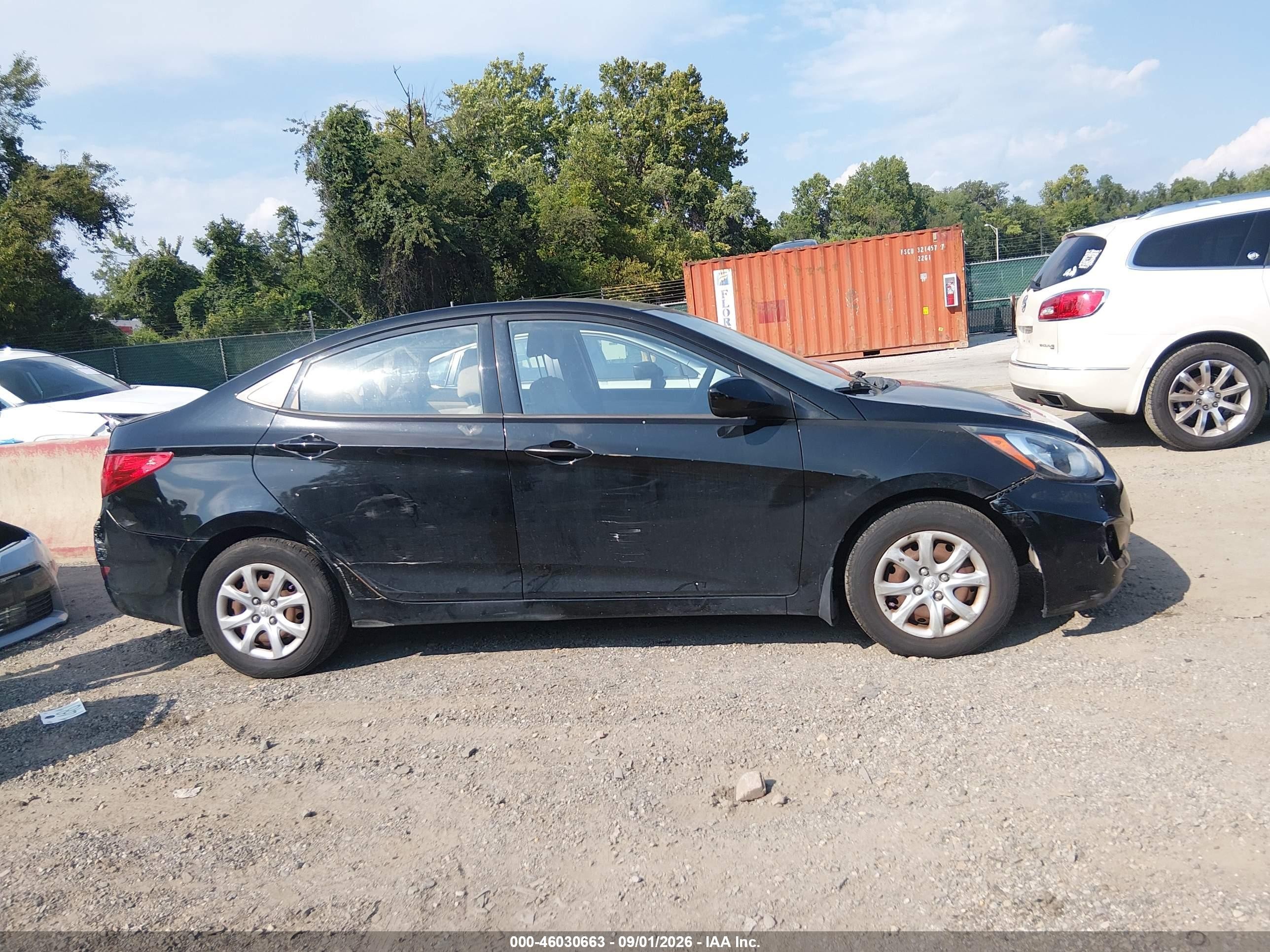 2012 Hyundai Accent Gls Черный vin: KMHCT4AE6CU204896