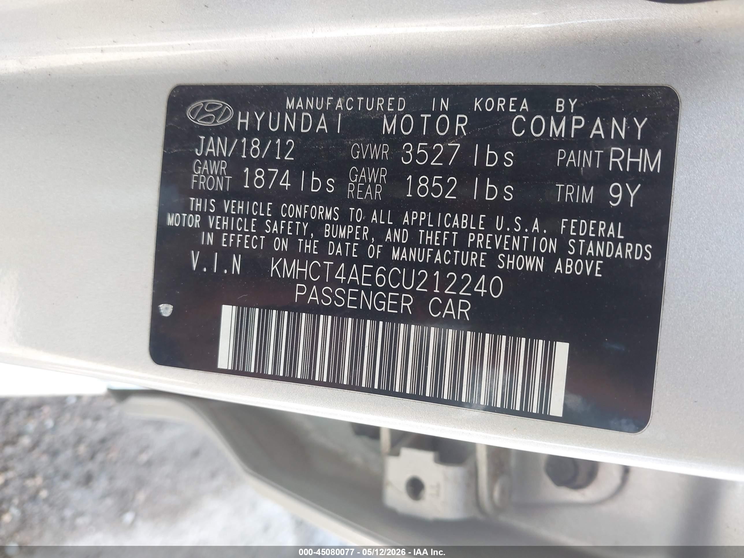 2012 Hyundai Accent Gls Silver vin: KMHCT4AE6CU212240