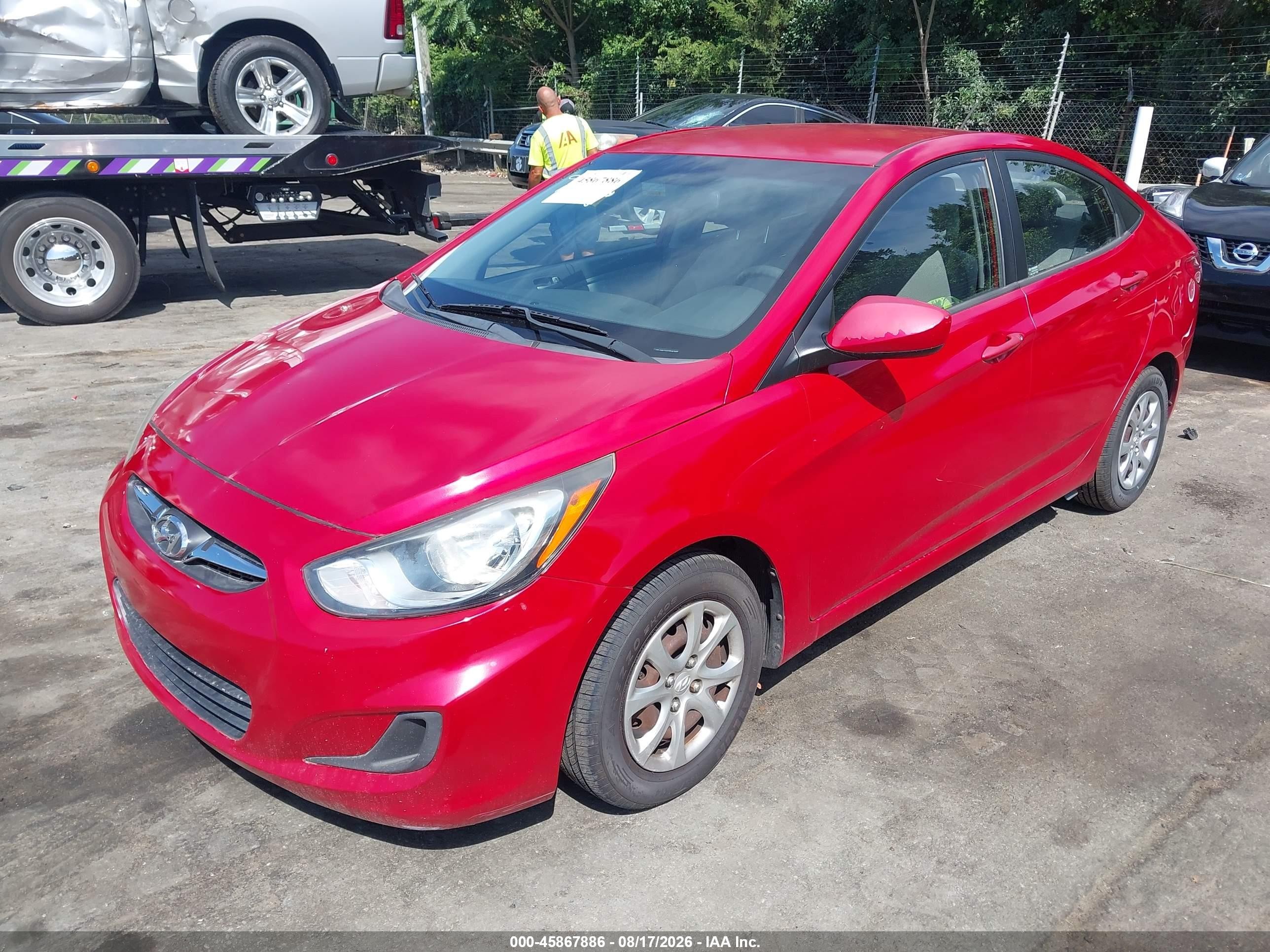 2013 Hyundai Accent Gls Red vin: KMHCT4AE6DU429398