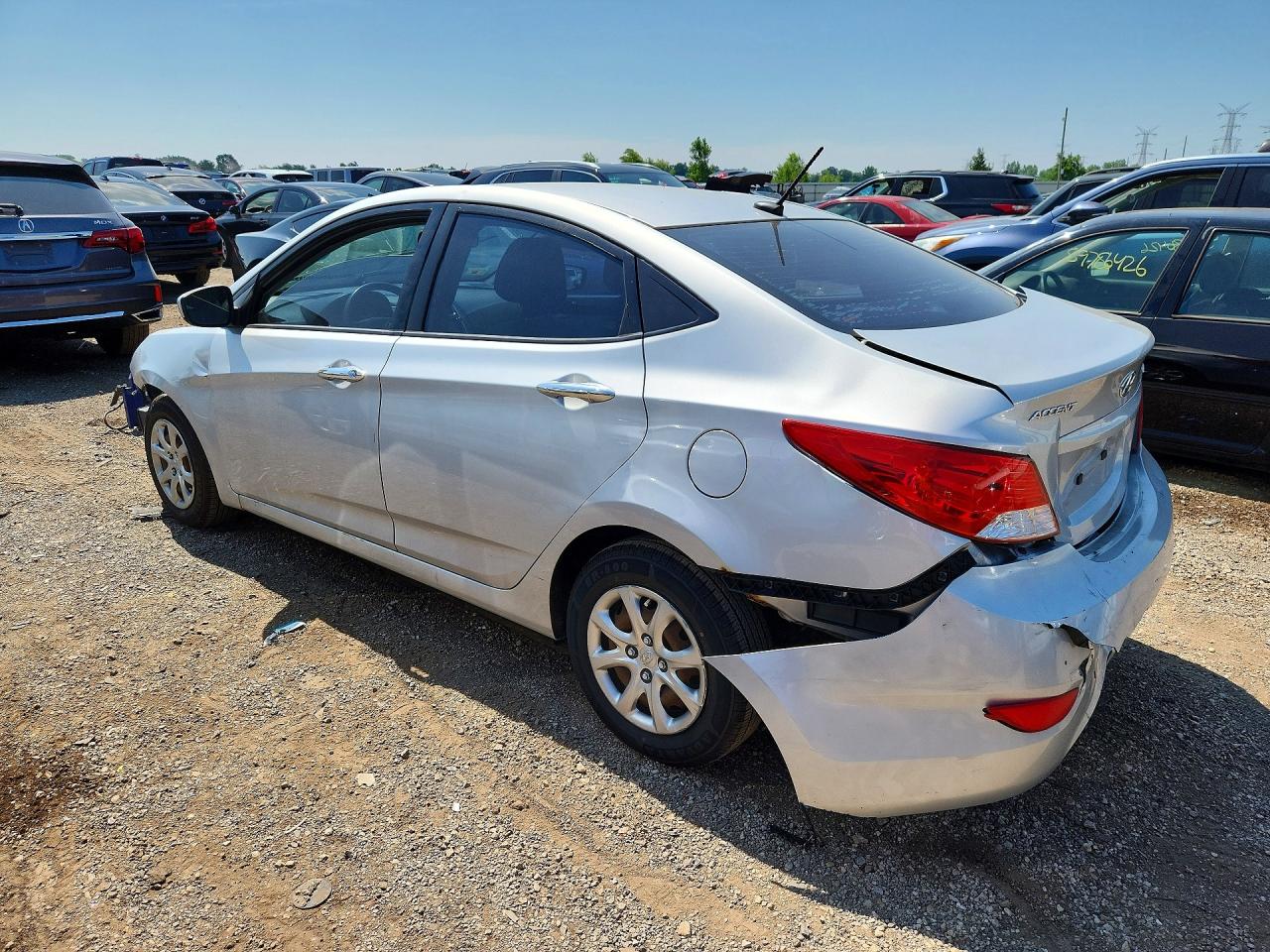 2013 Hyundai Accent Gls Silver vin: KMHCT4AE6DU529775