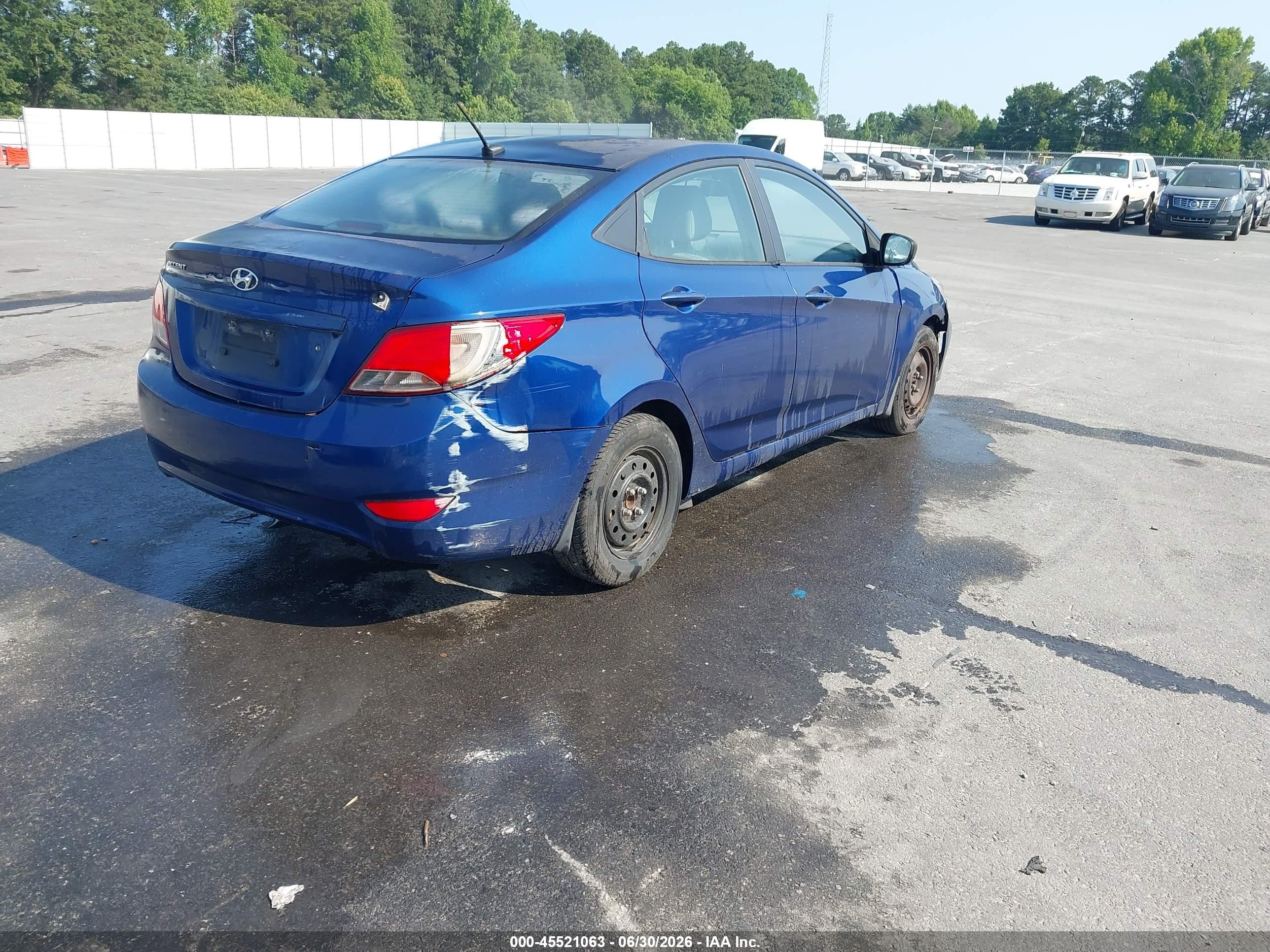 2015 Hyundai Accent Gls Синий vin: KMHCT4AE6FU921772
