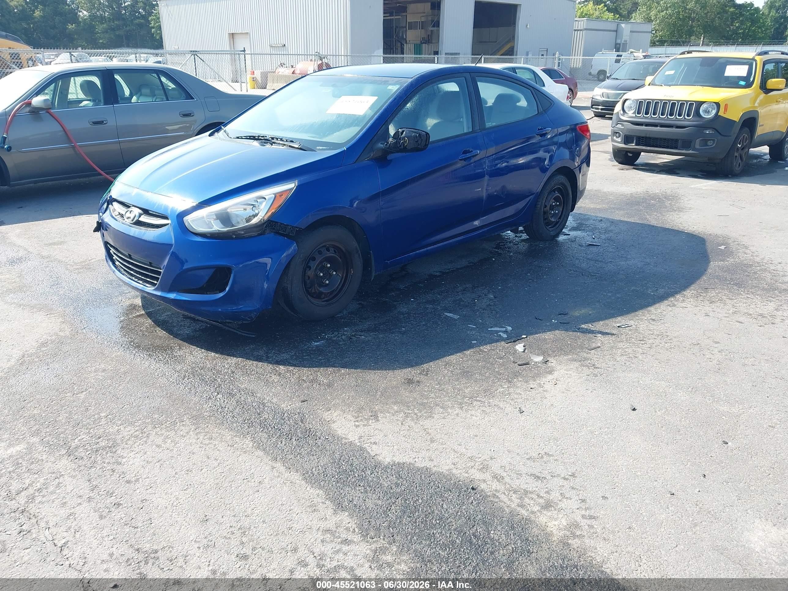 2015 Hyundai Accent Gls Синий vin: KMHCT4AE6FU921772