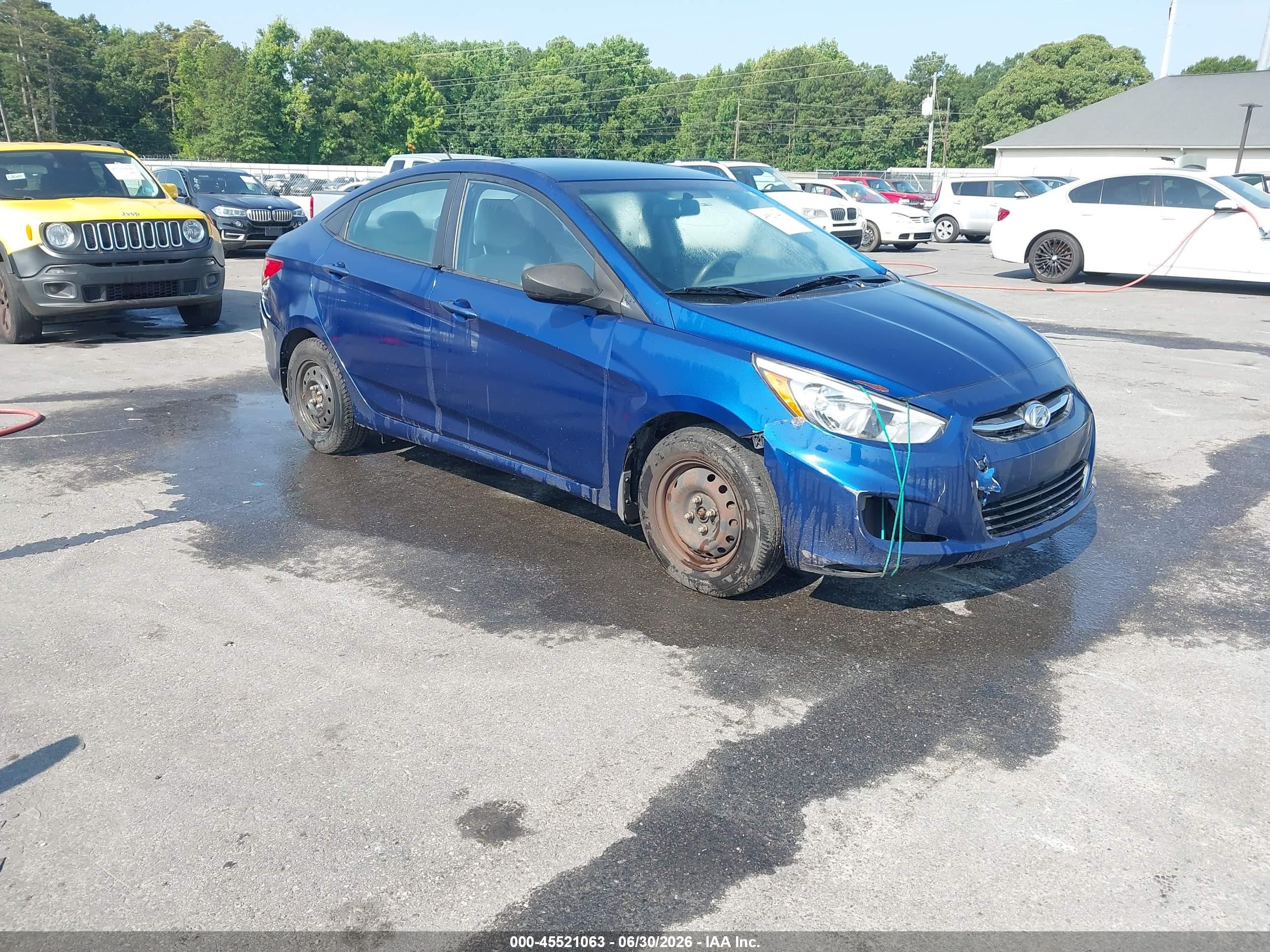 2015 Hyundai Accent Gls Синий vin: KMHCT4AE6FU921772
