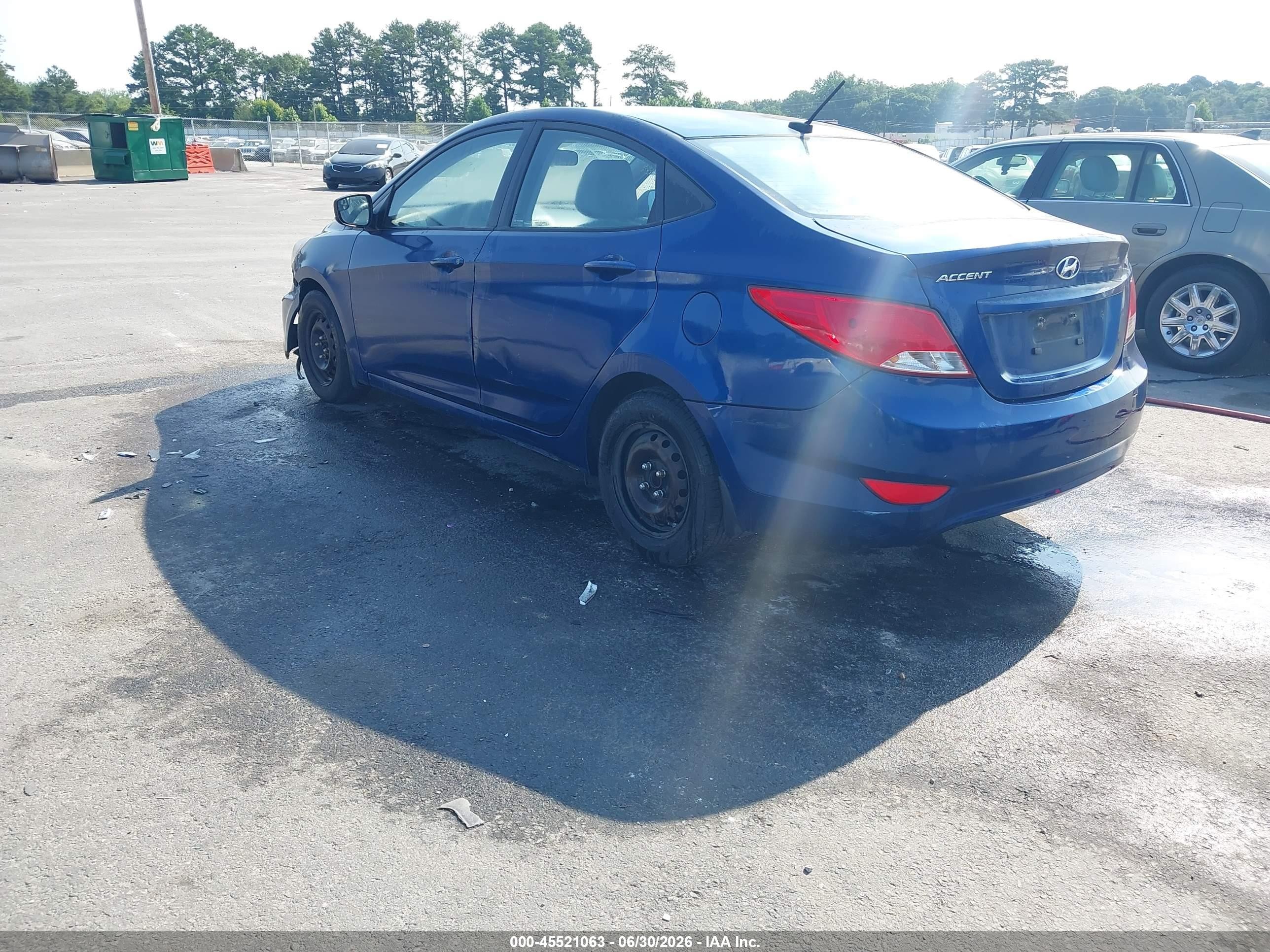 2015 Hyundai Accent Gls Синий vin: KMHCT4AE6FU921772