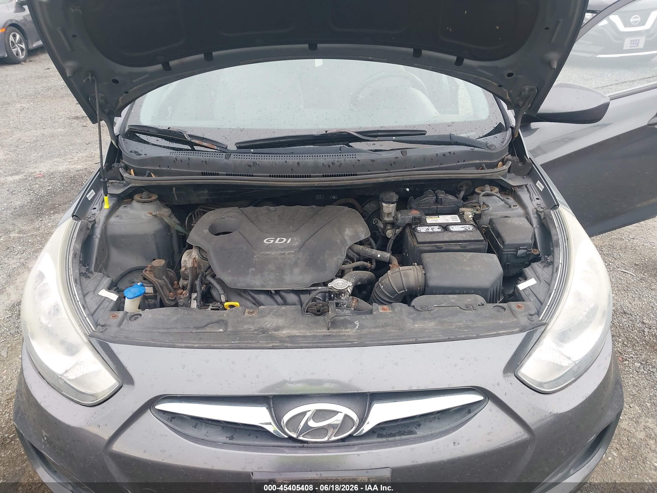 2012 Hyundai Accent Gls Gray vin: KMHCT4AE7CU206804