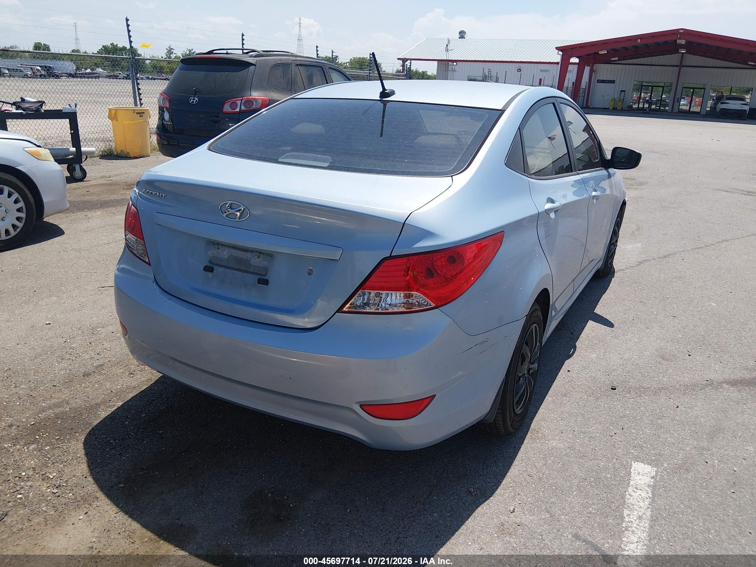2012 Hyundai Accent Gls Light Blue vin: KMHCT4AE7CU229046