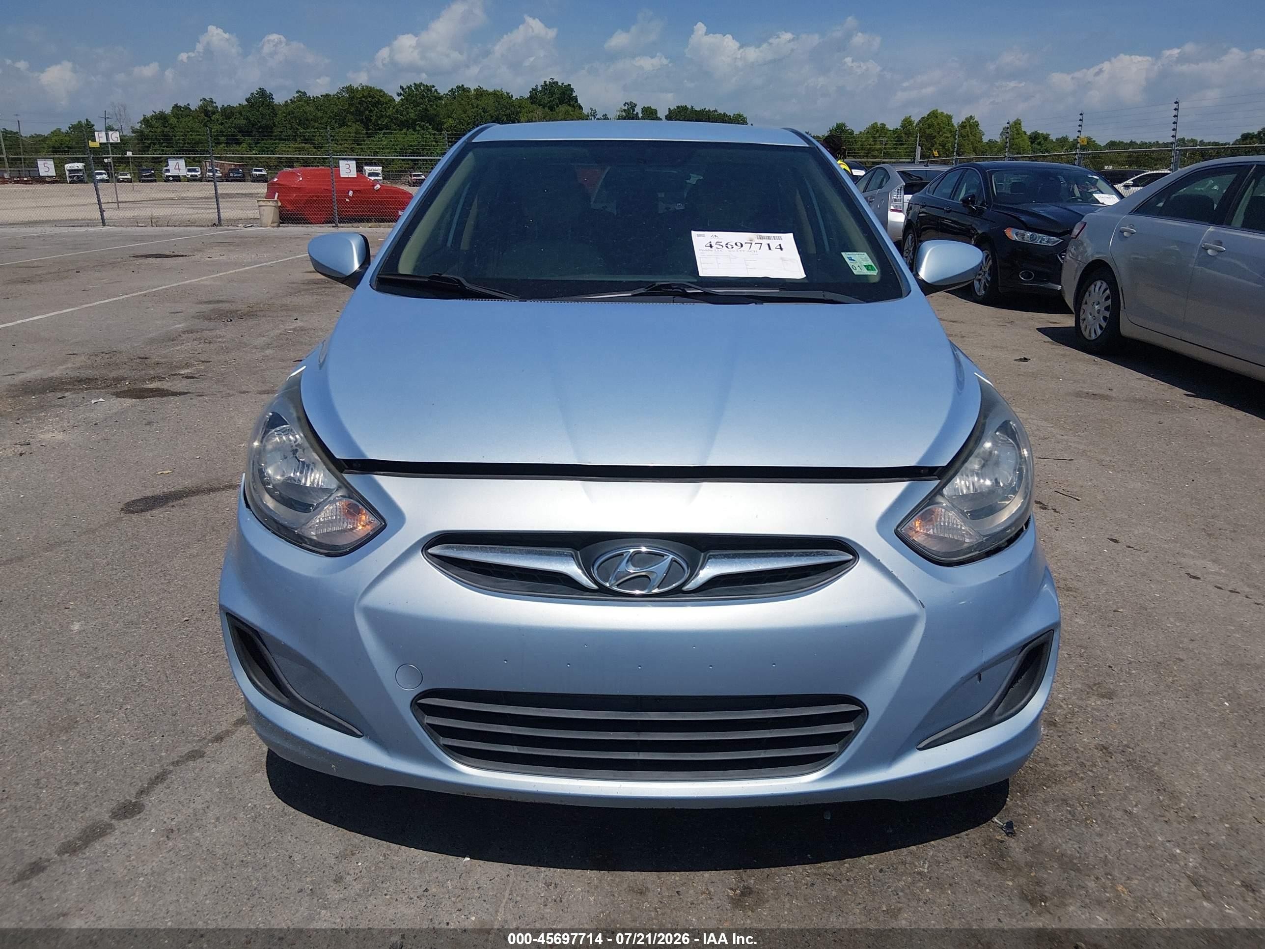 2012 Hyundai Accent Gls Light Blue vin: KMHCT4AE7CU229046