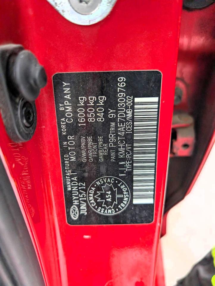 2013 Hyundai Accent Gls Red vin: KMHCT4AE7DU309769
