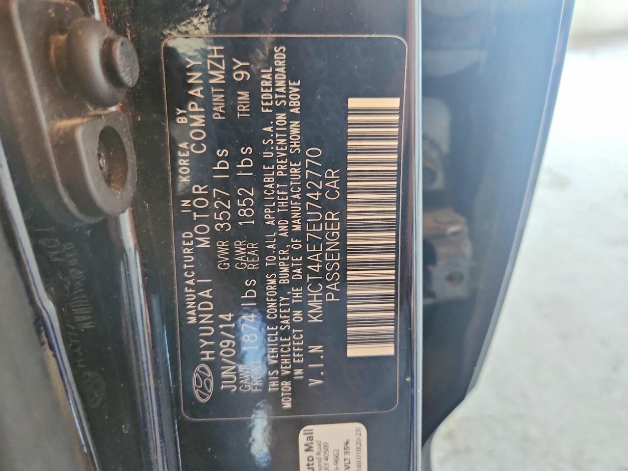 2014 Hyundai Accent Gls Black vin: KMHCT4AE7EU742770