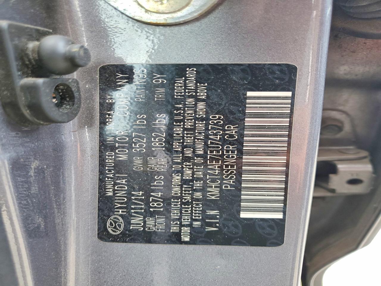 2014 Hyundai Accent Gls Gray vin: KMHCT4AE7EU743739