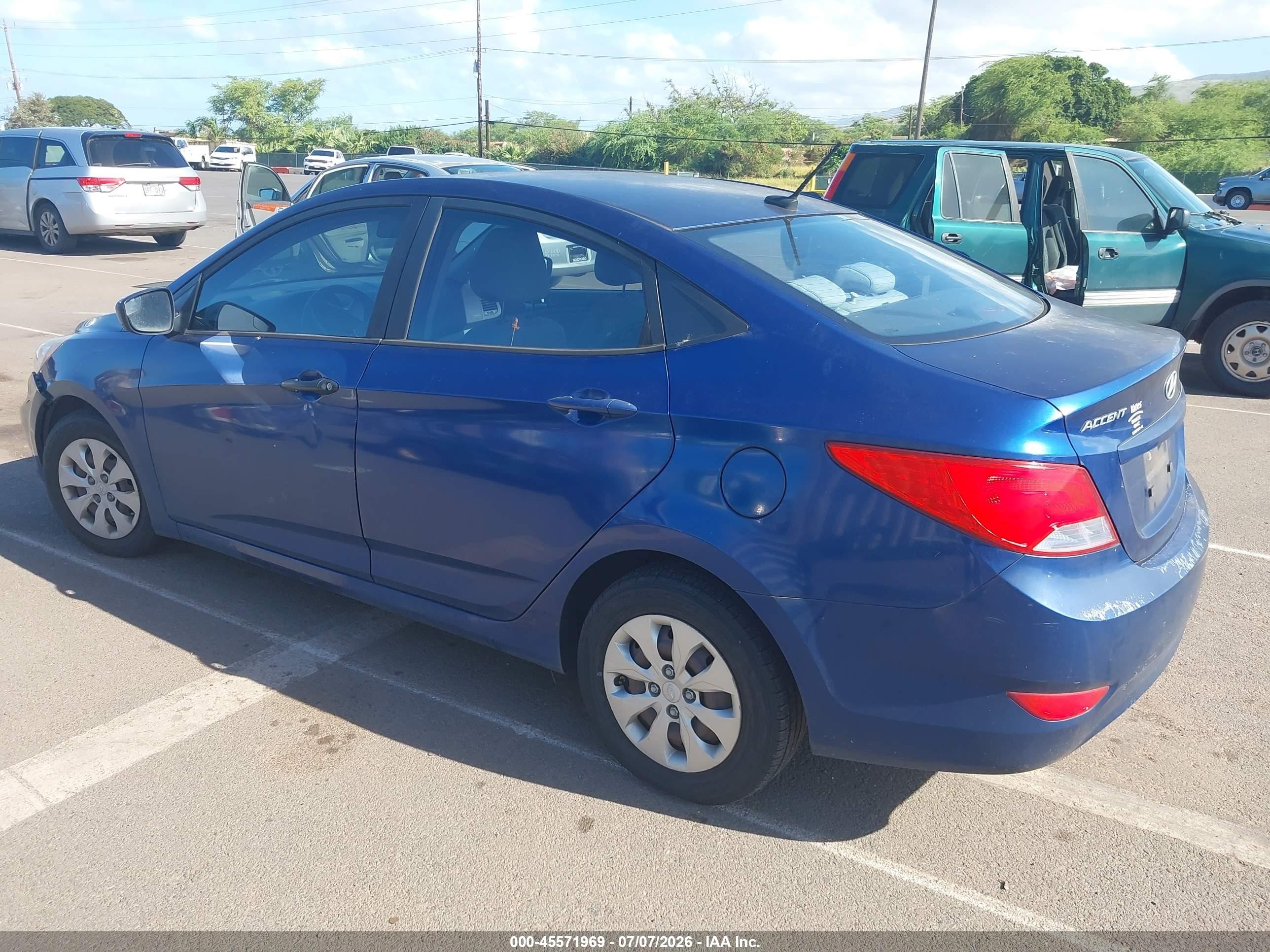 2015 Hyundai Accent Gls Blue vin: KMHCT4AE7FU793638