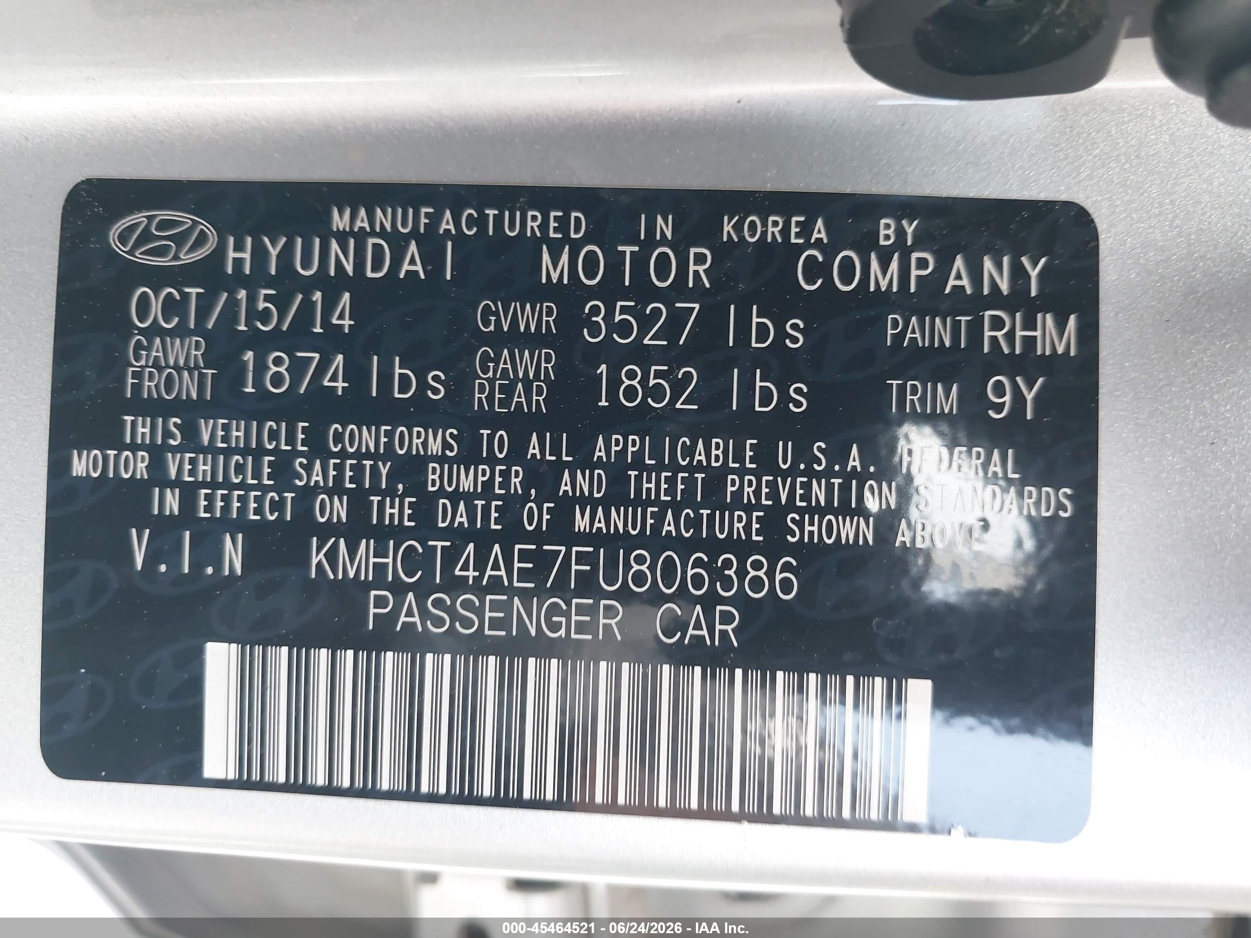 2015 Hyundai Accent Gls Silver vin: KMHCT4AE7FU806386