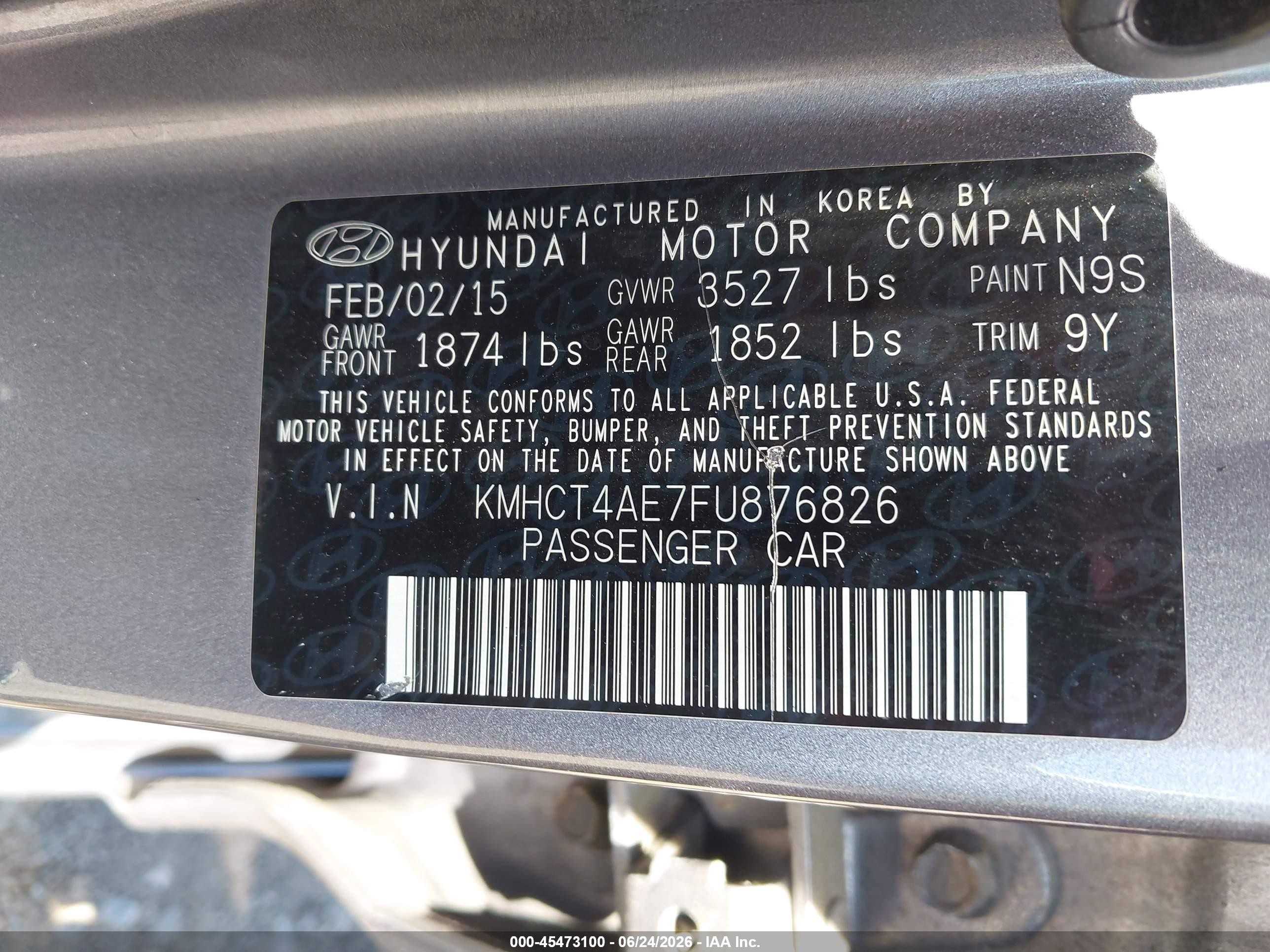 2015 Hyundai Accent Gls Silver vin: KMHCT4AE7FU876826