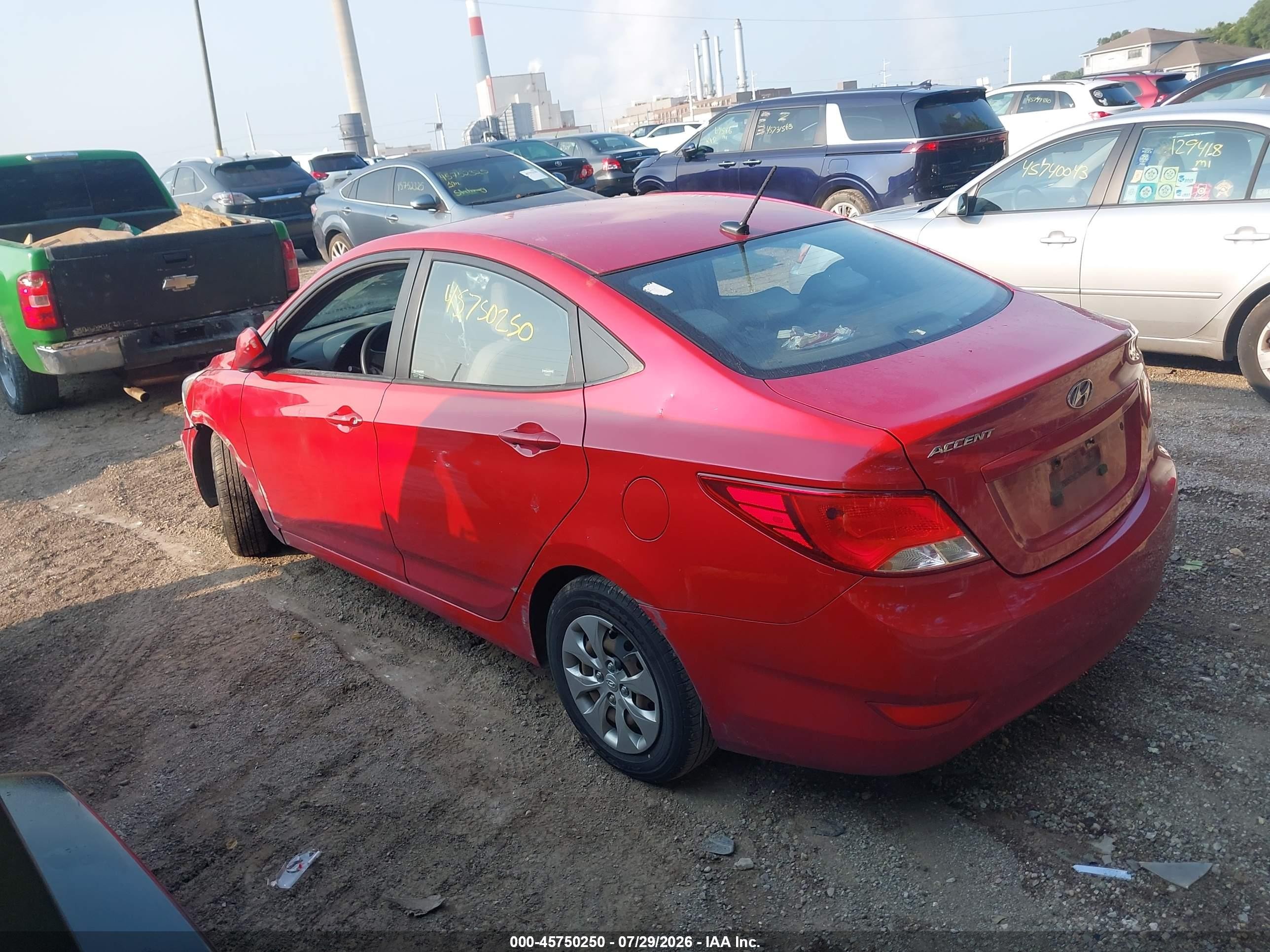2015 Hyundai Accent Gls Red vin: KMHCT4AE7FU881637
